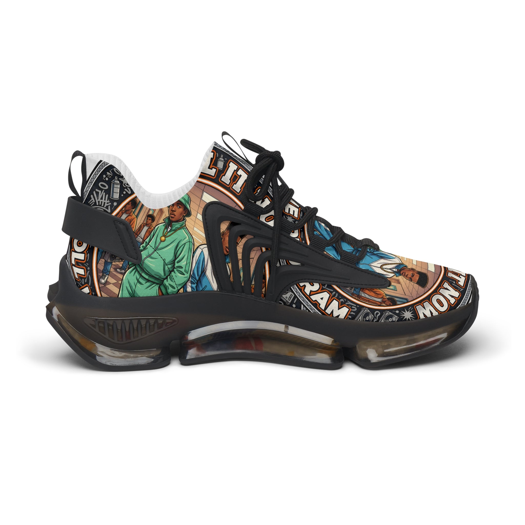 Men's Mesh Sneakers — Vintage 'Cool It Now' Graphic  Athletic Shoes