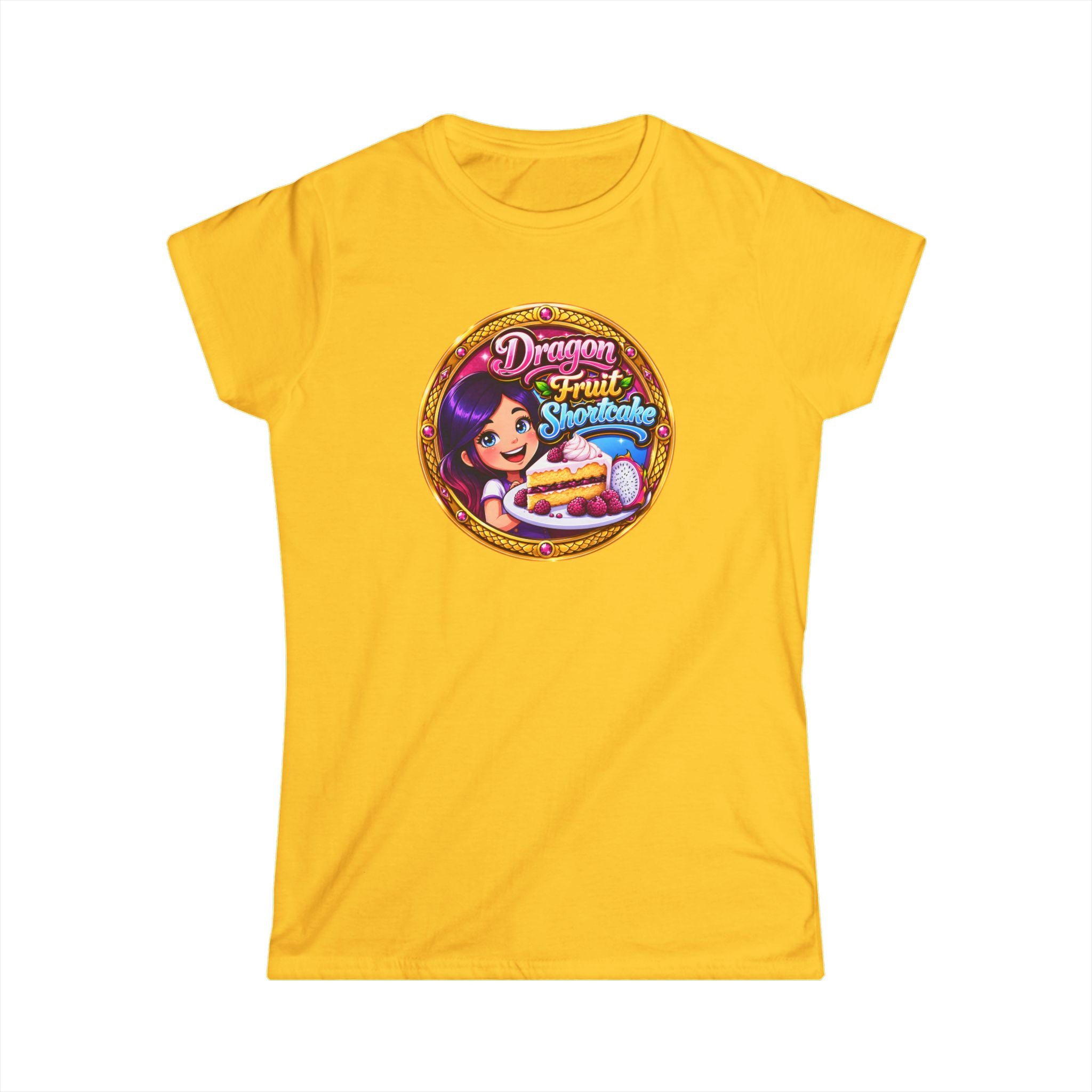 "Dragon Fruit Shortcake" Women's Tee — Cute Kawaii Dessert Graphic Shirt