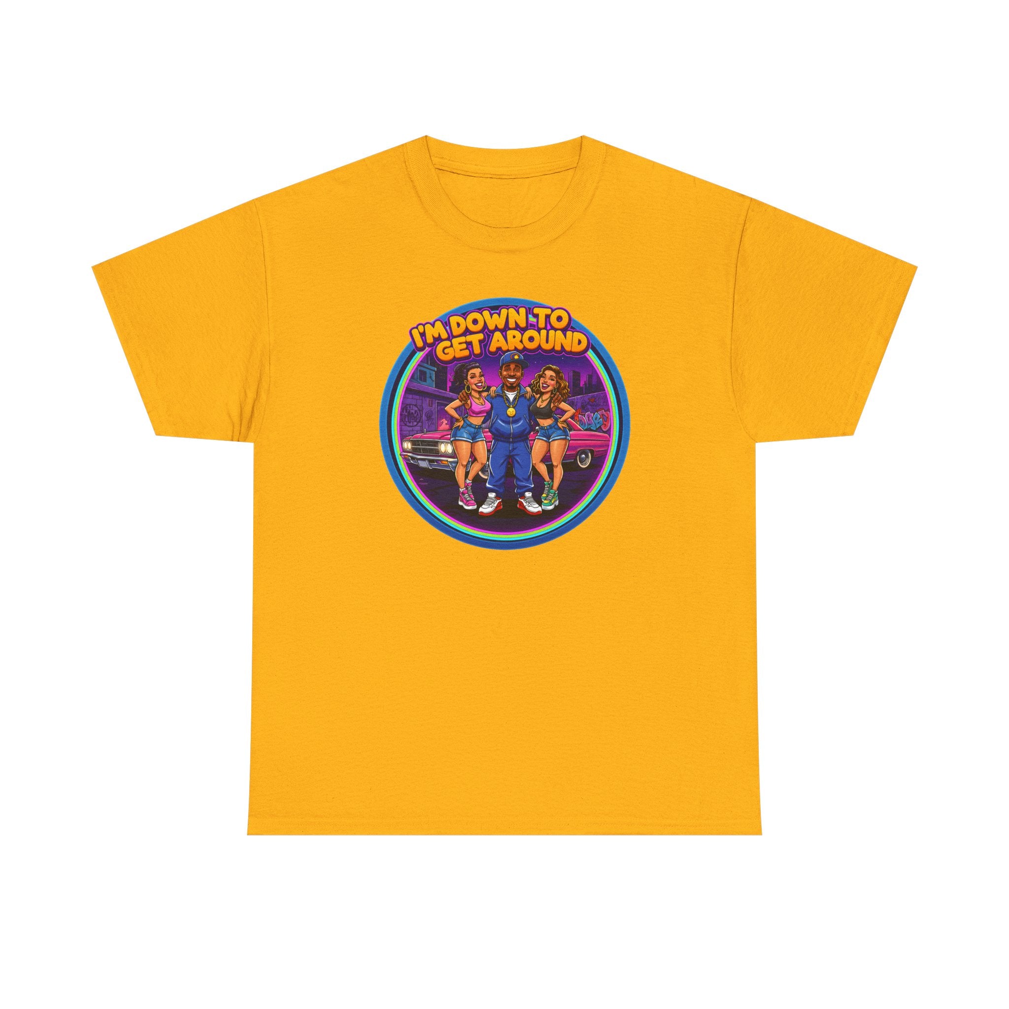 T-Shirt — 'I'm Down to Get Around' Retro Skate Crew Graphic Tee