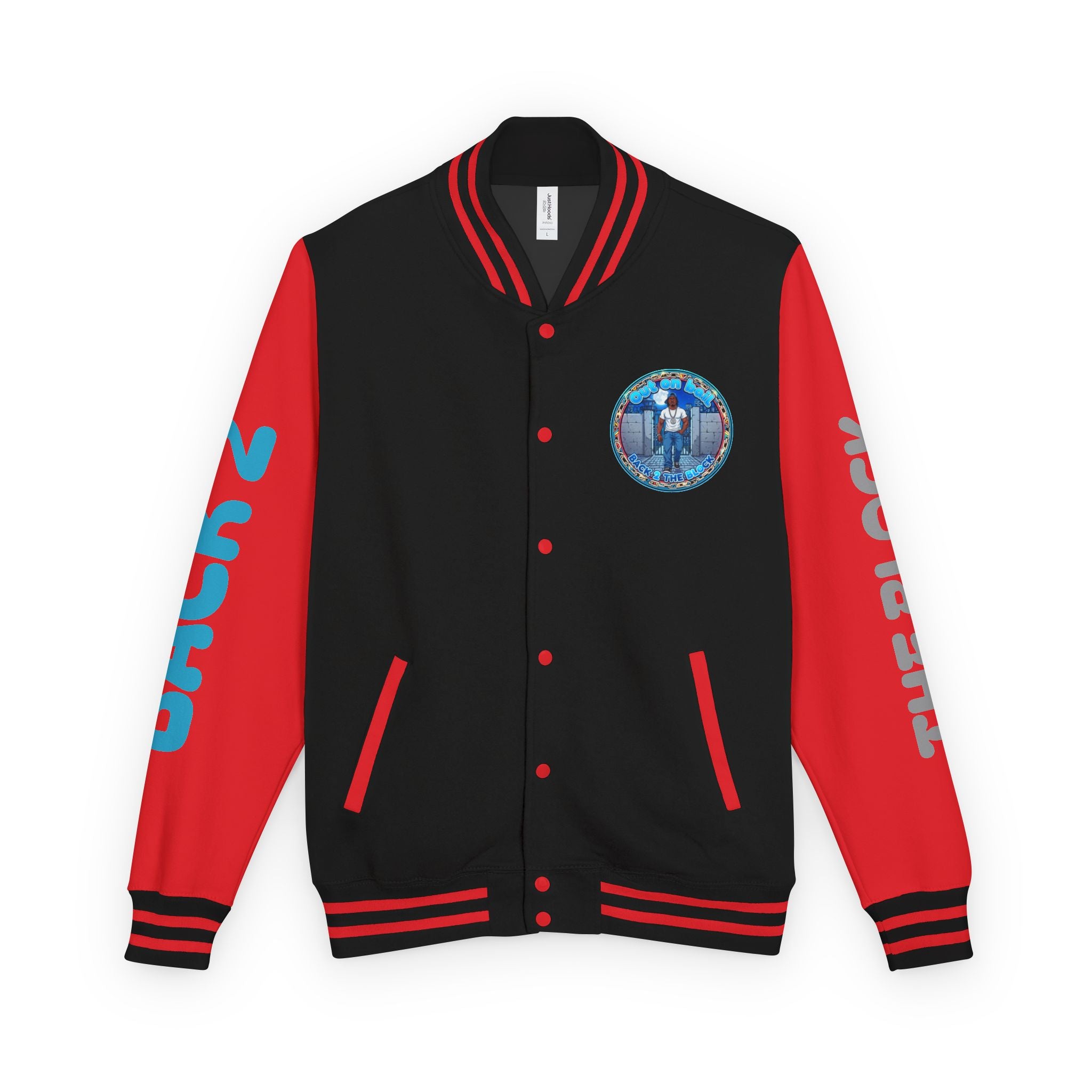 Letterman Jacket — 'Back 2 The Block' Retro Streetwear Patch Jacket