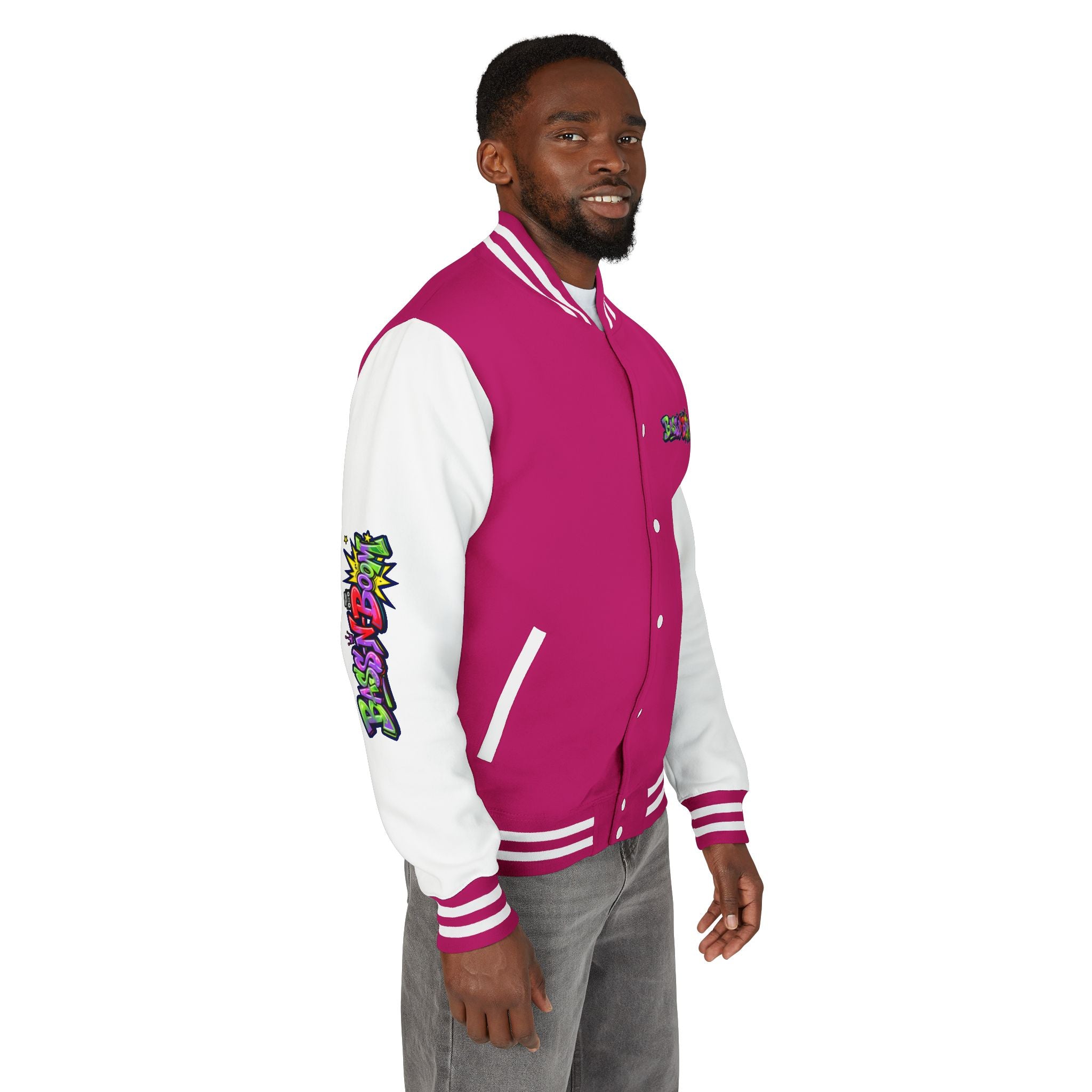 Letterman Jacket — 'Bass N Boom' Graffiti Bomber