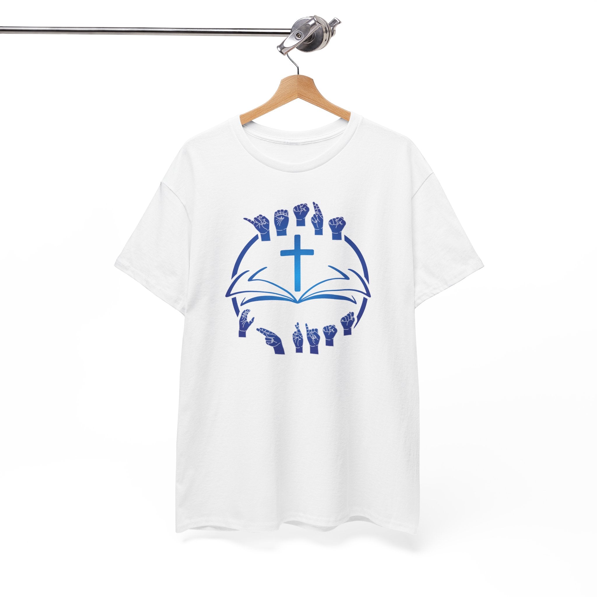 "Christian Bible Cross Sign Language "T-Shirt — Faith Prayer Hands Tee
