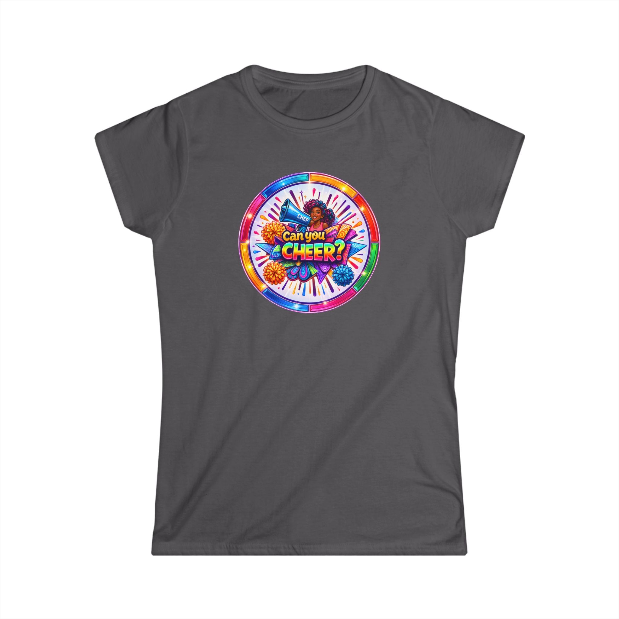 "Can You Cheer: Colorful Candy Wheel Graphic Tee — Women's