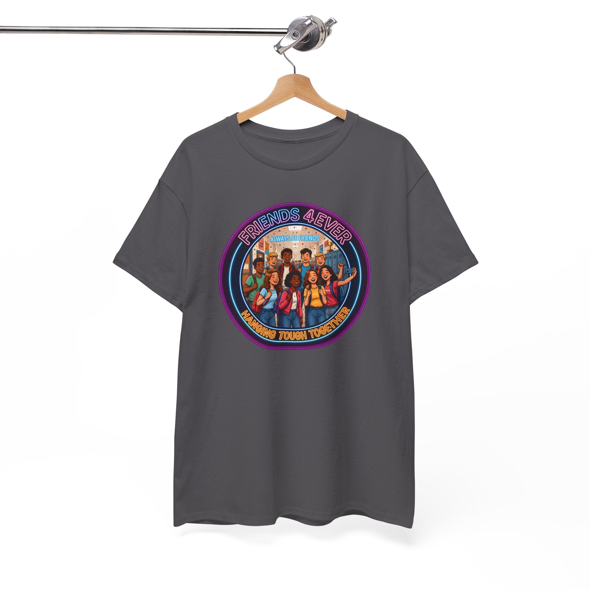 Graphic Tee — Retro Group Illustration "Friends Forever"