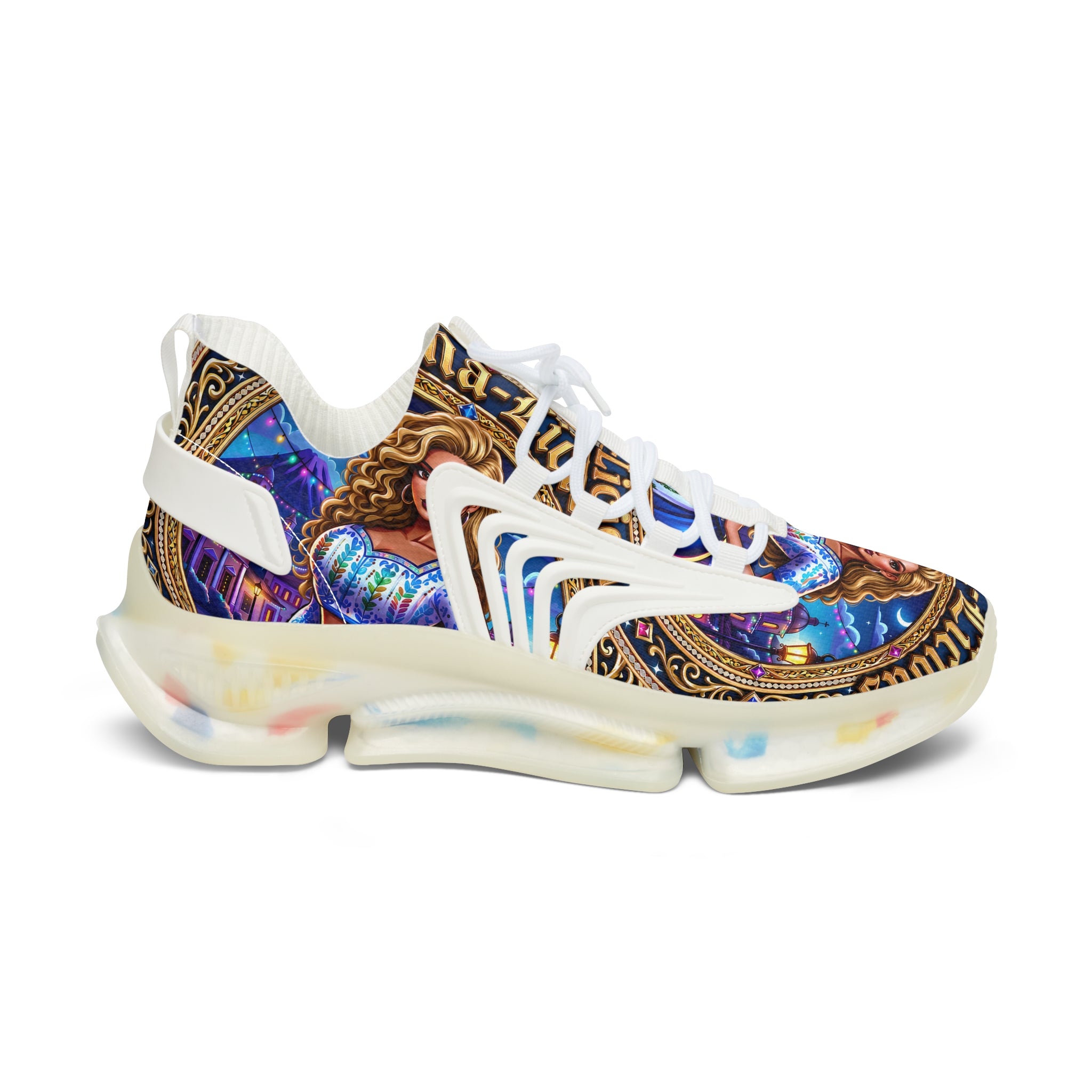 Mesh Sneakers —"Chapina-Licious "Latina Icon Art Print Lightweight Athletic Shoes