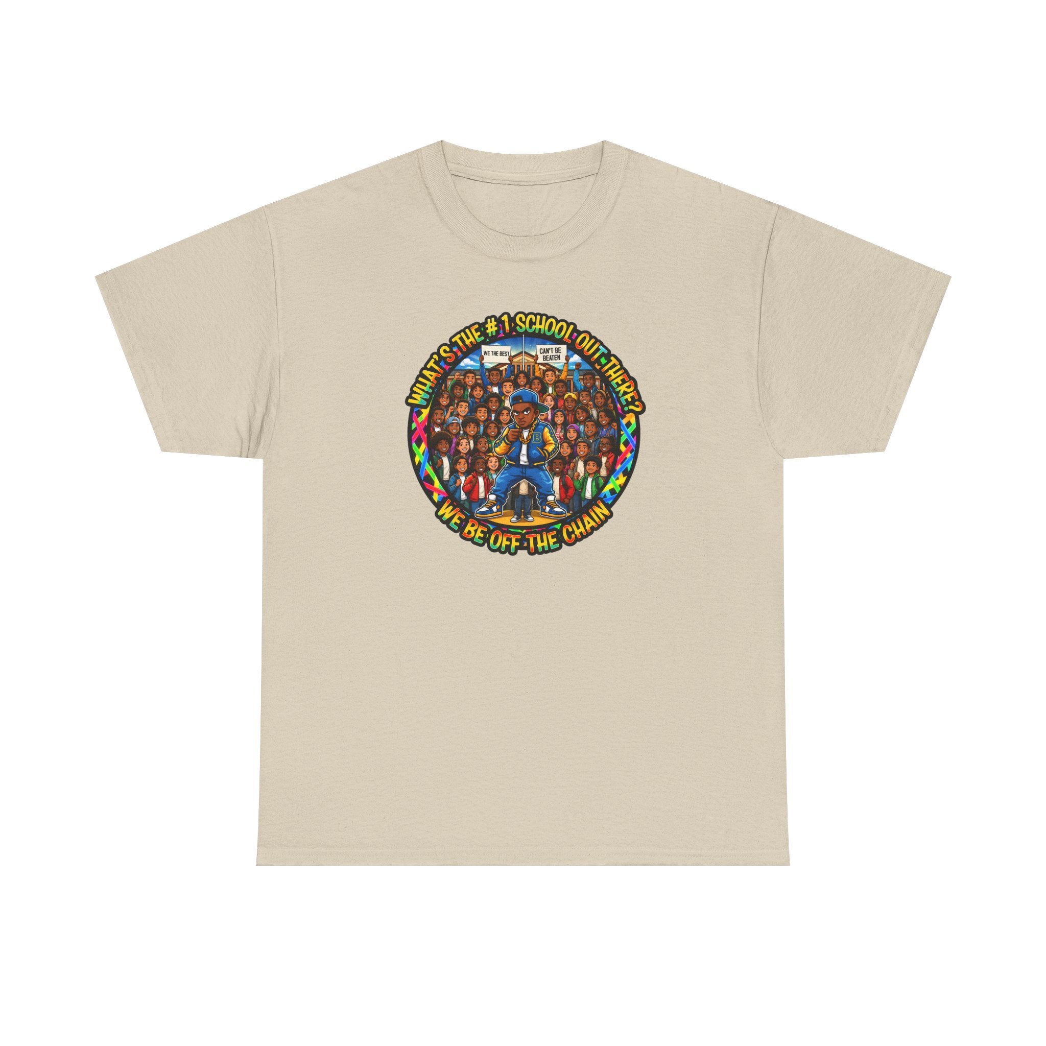 Community Unity Tee — "What's The #1 School Out There" Illustration Shirt