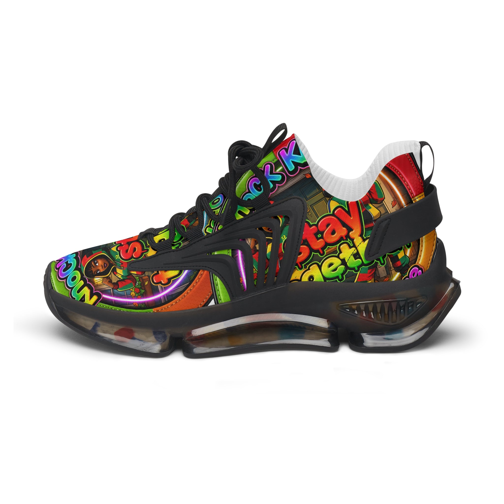 Women's Mesh Sneakers — Colorful Retro 'Stay Together' Graphic Athletic Shoes