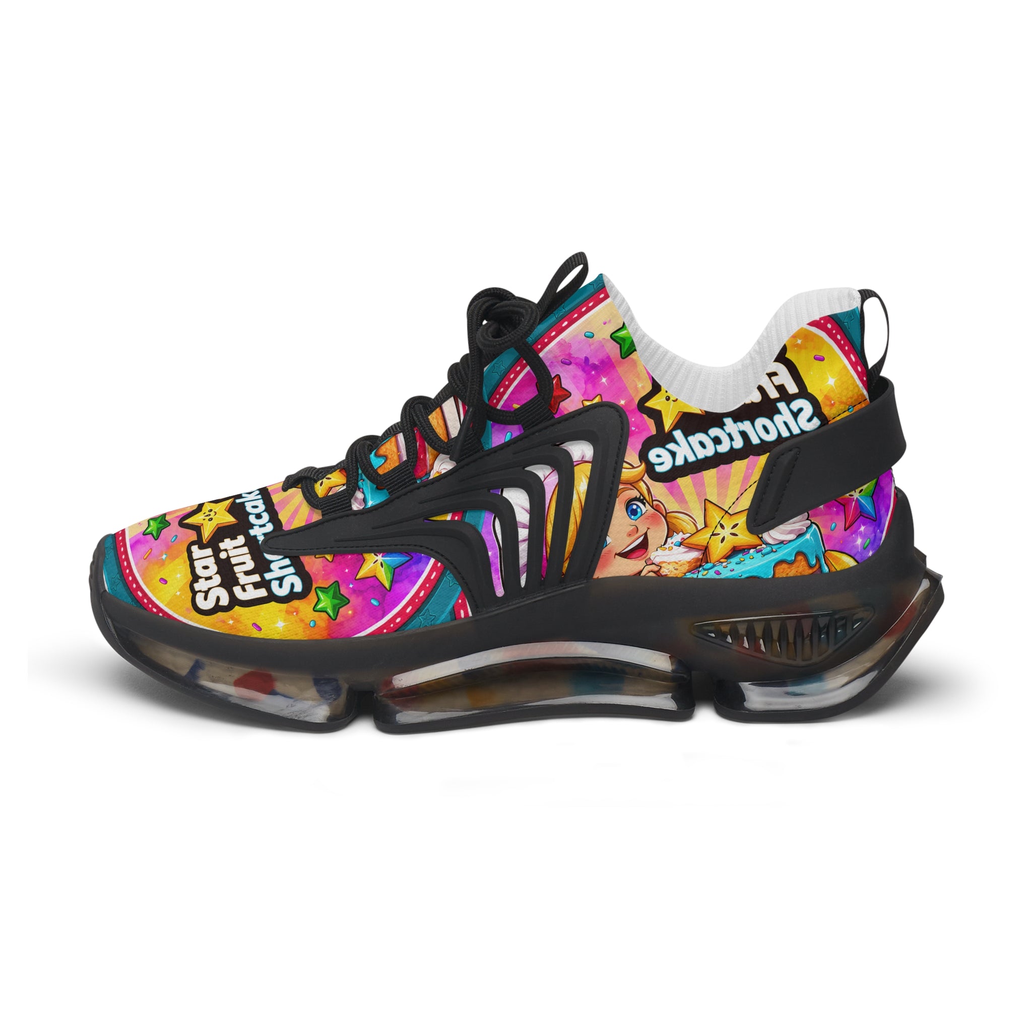 Mesh Sneakers — Colorful 'Star Fruit Shortcake' Anime Runner for Women