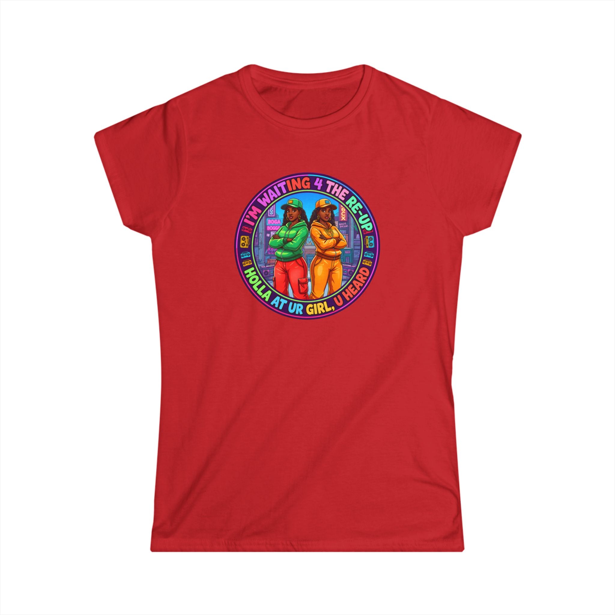 Women's Tee - Colorful Retro 'I'm Waiting 4 The ReUp' Graphic