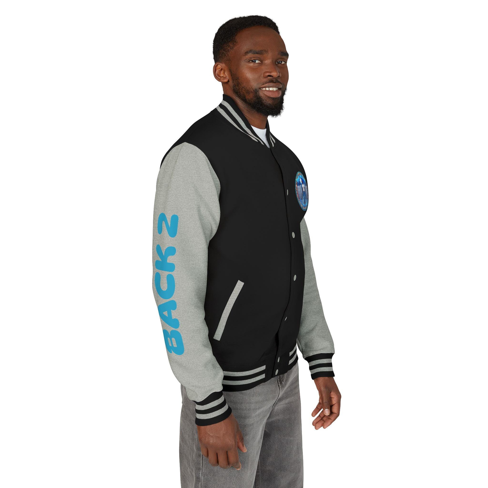 Letterman Jacket — 'Back 2 The Block' Retro Streetwear Patch Jacket