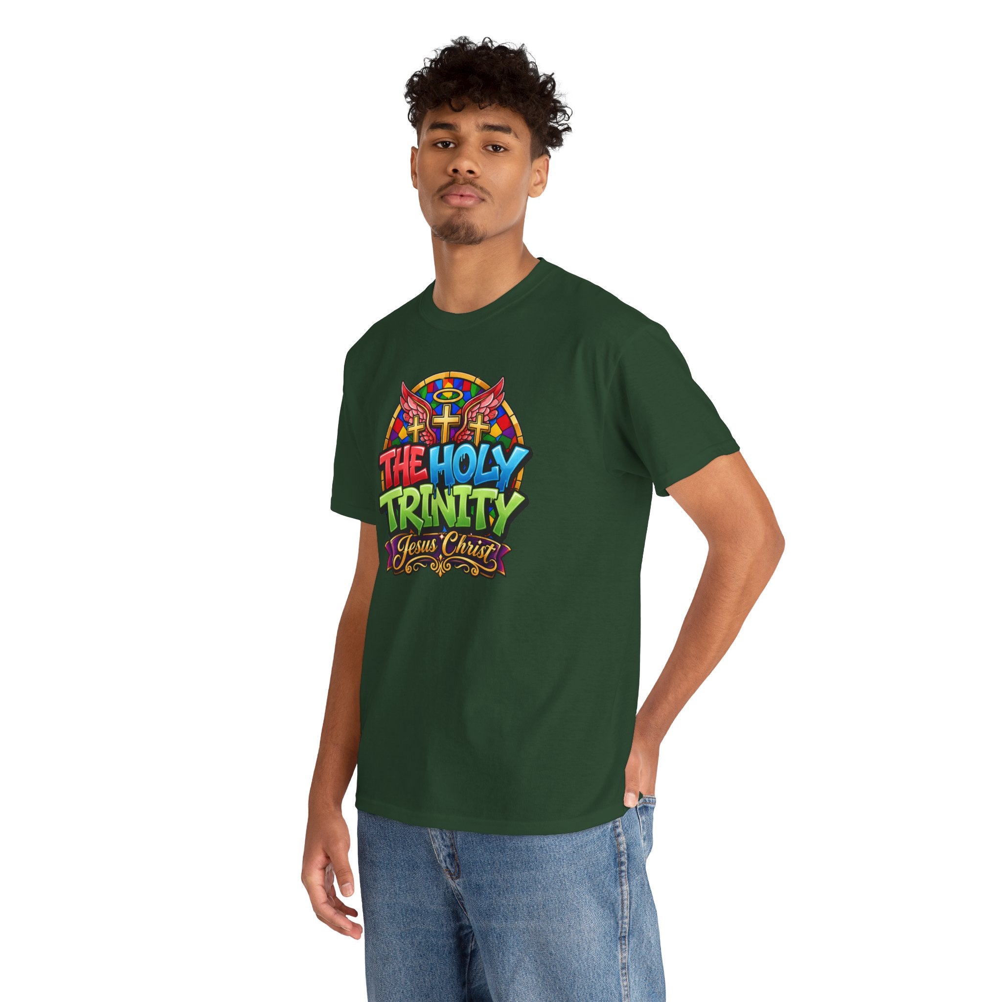 Holy Trinity Graphic Tee — 'The Holy Trinity Jesus Christ' Colorful Faith T-Shirt