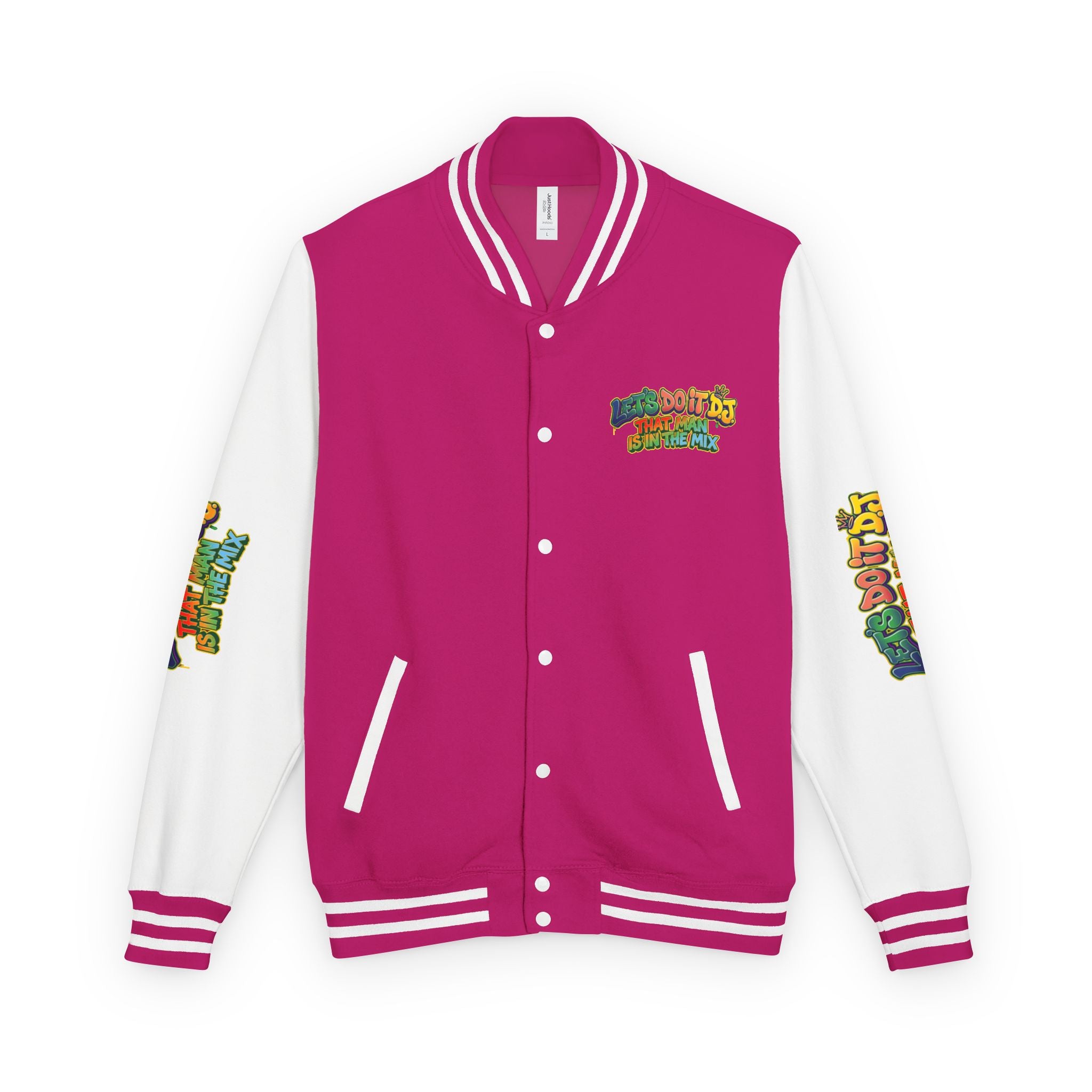 Letterman Jacket — 'Let's Do It' DJ Graphic Varsity Jacket