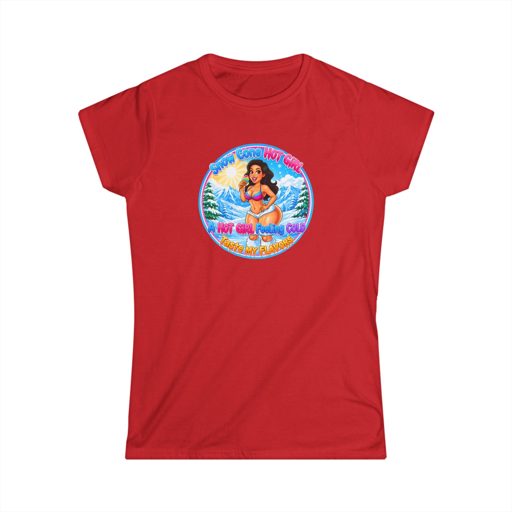 Vintage Pinup Beach Tee — "Snow Cone Hot Girl" T-Shirt