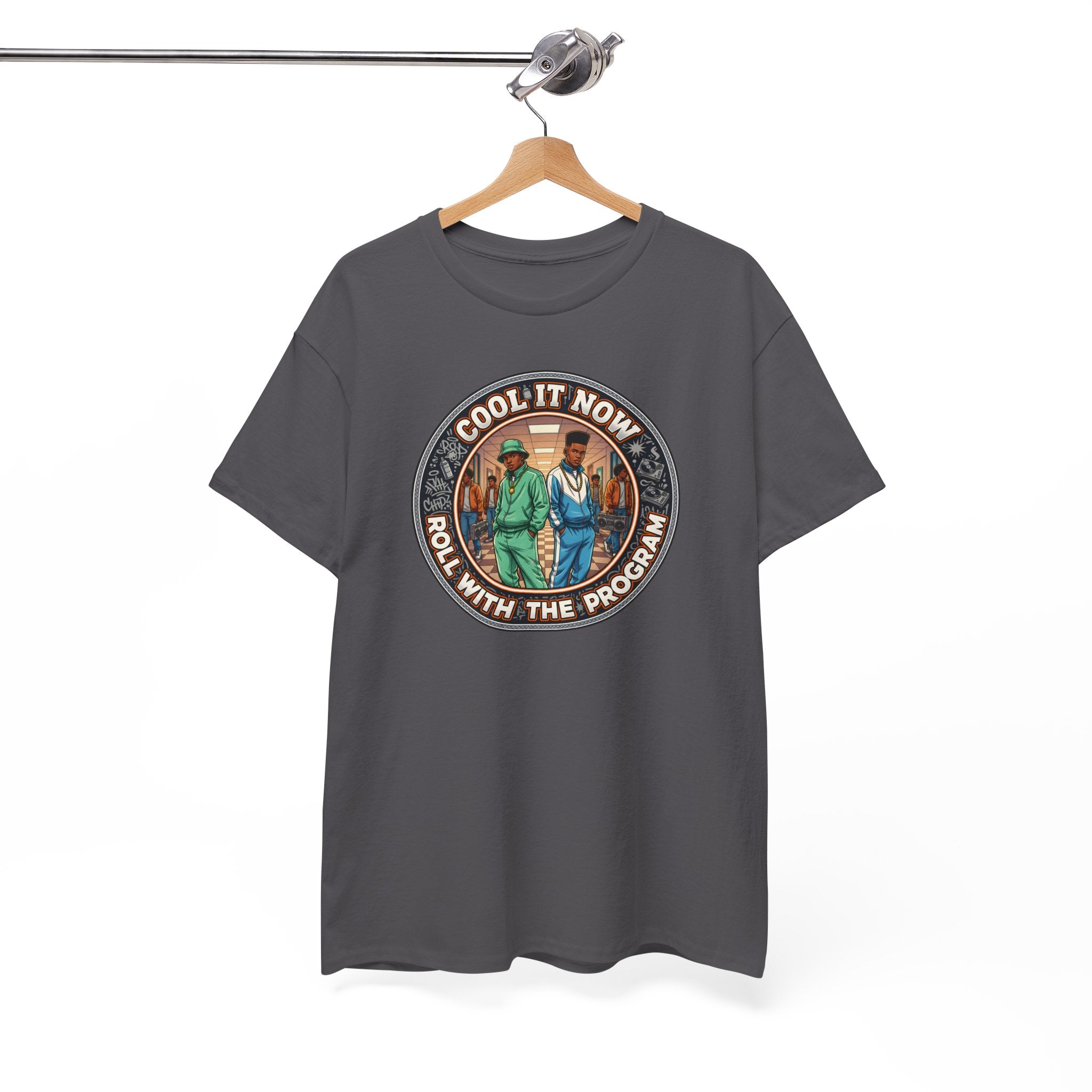 Cool It Now Tee — "Cool It Now Roll With The Program" Vintage Patch Graphic T-Shirt