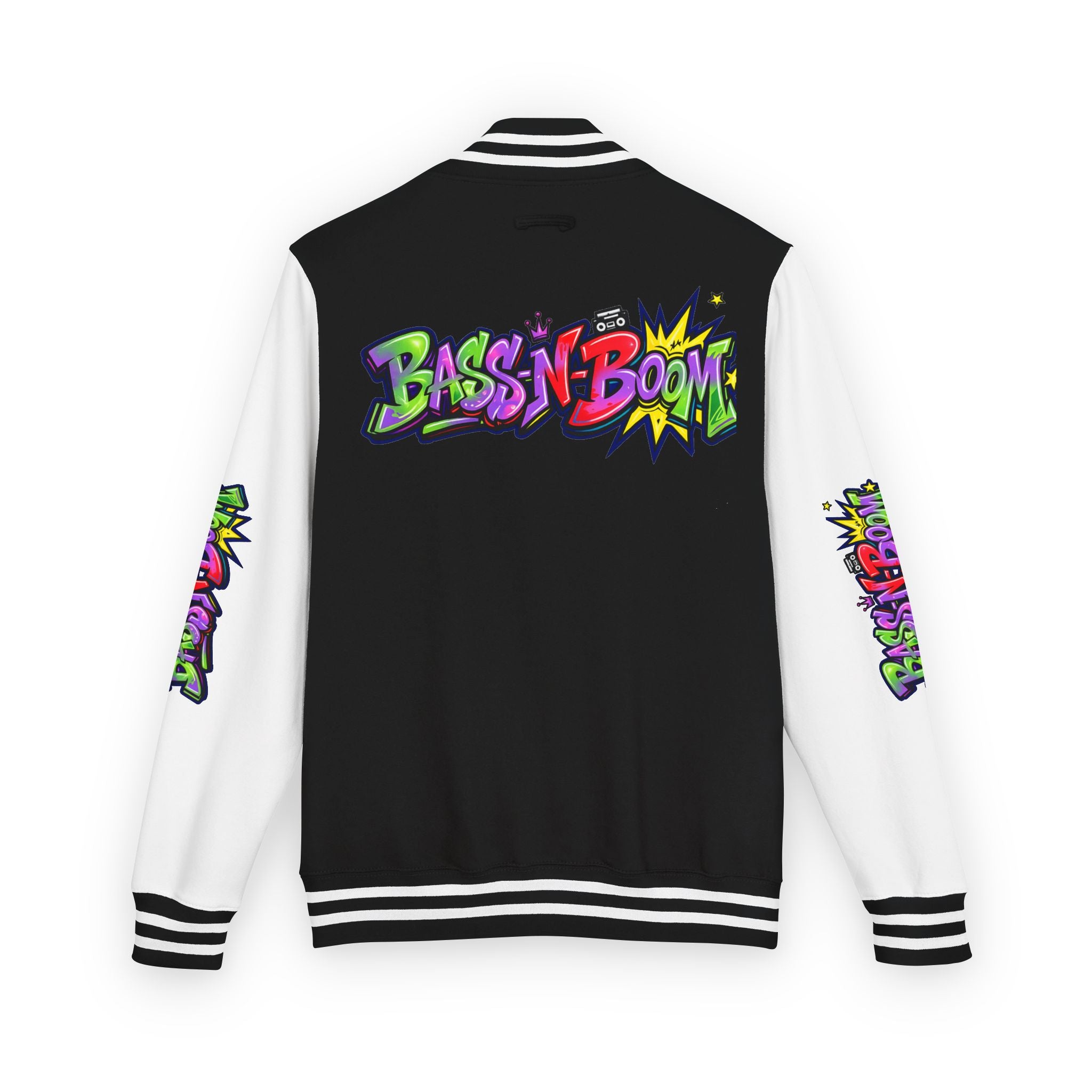 Letterman Jacket — 'Bass N Boom' Graffiti Bomber