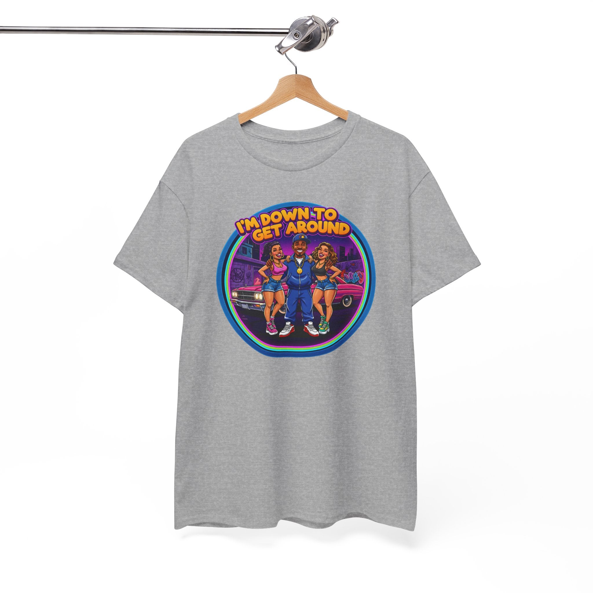 T-Shirt — 'I'm Down to Get Around' Retro Skate Crew Graphic Tee