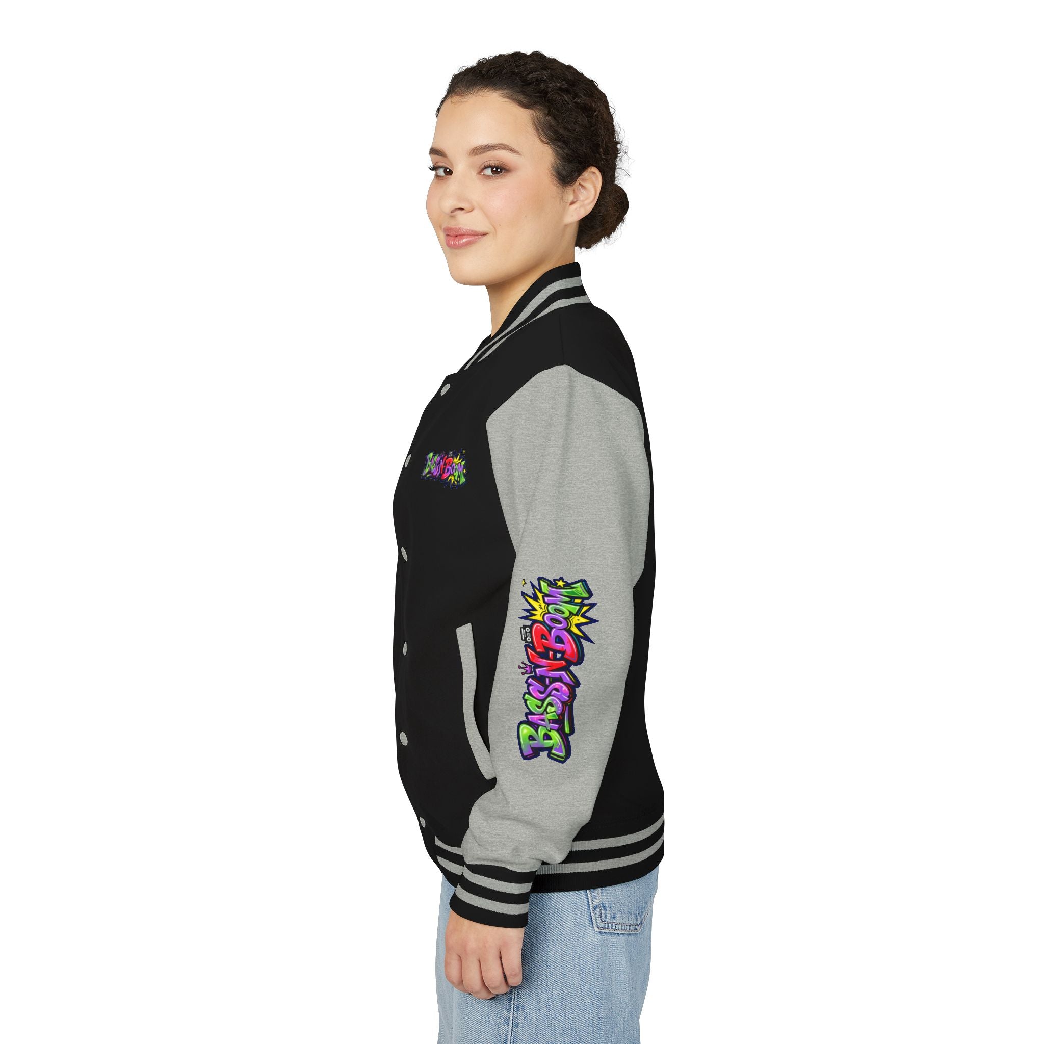 Letterman Jacket — 'Bass N Boom' Graffiti Bomber