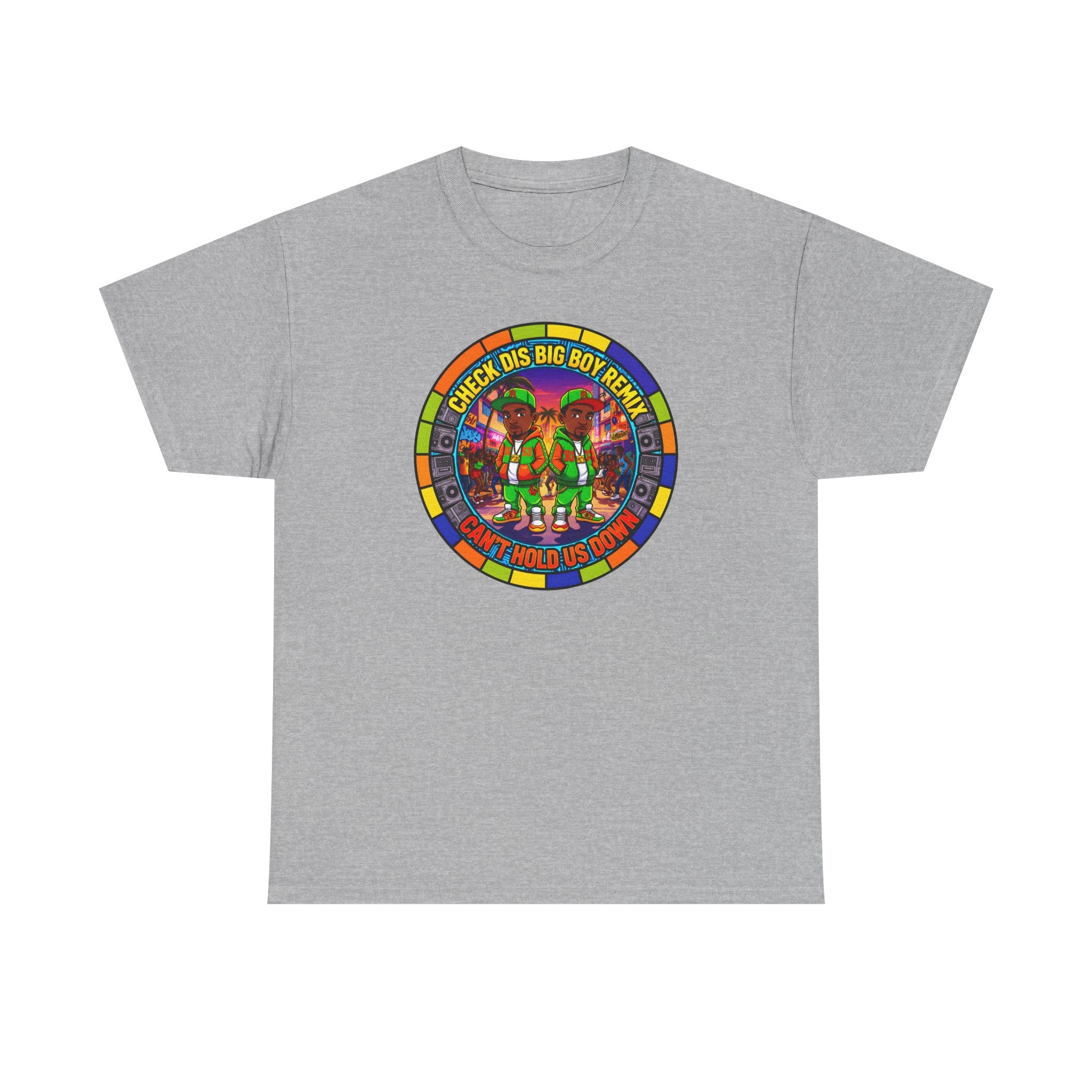 T-Shirt — "Check Dis Big Boy Remix" Colorful Cartoon Grap6hic Tee