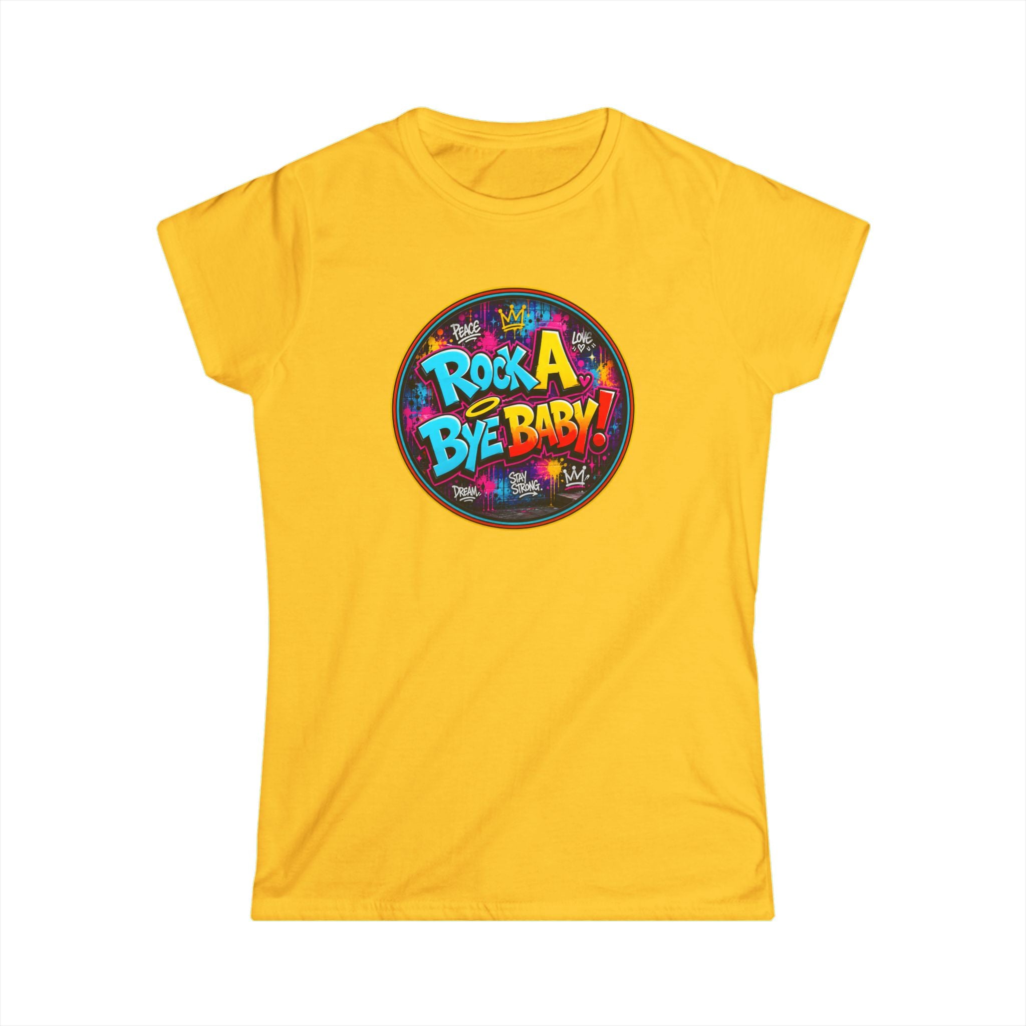 Women's Tee – "Rock A Bye Baby!" Classic White Softstyle T-Shirt