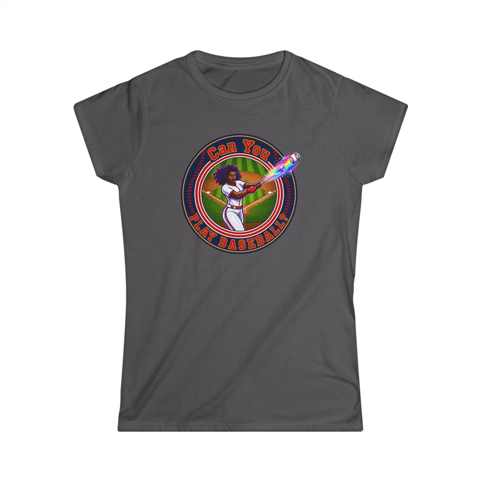 Can You Play Baseball? Women's Baseball Graphic Tee - Vintage Batter Design