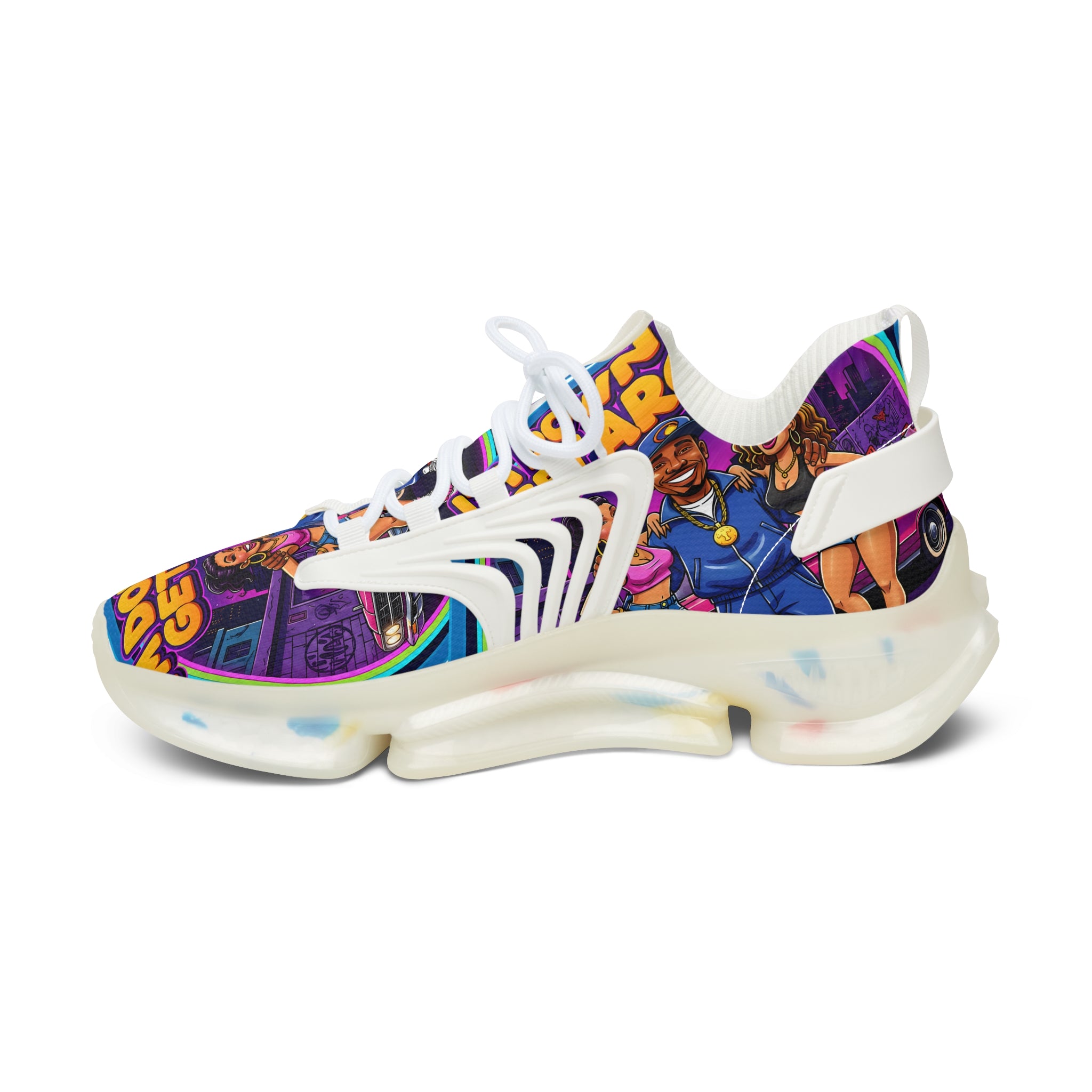 Men's Mesh Sneakers — Colorful 'Get Around' Graphic Athletic Shoes for men's