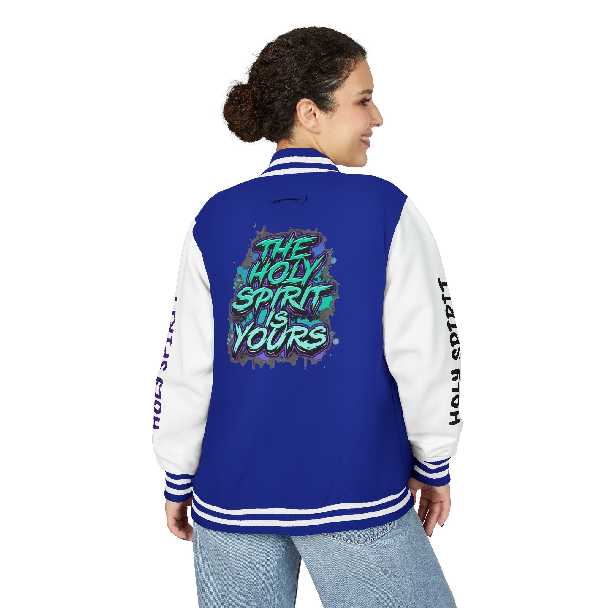 Letterman Jacket — "The Holy Spirit Is Yours" Graphic