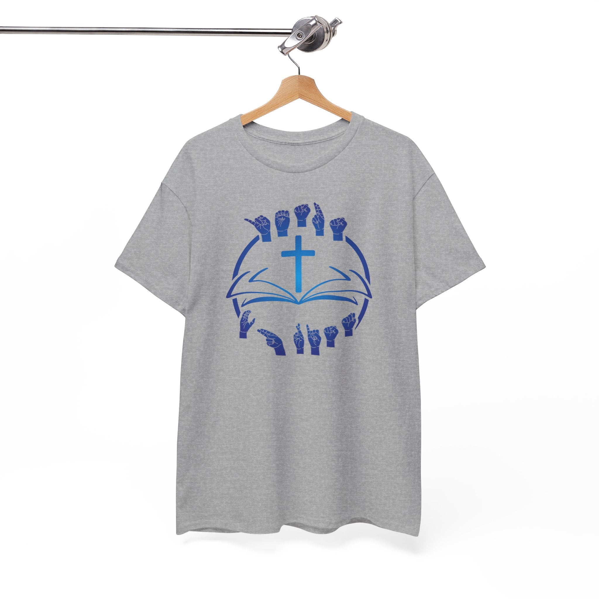"Christian Bible Cross Sign Language "T-Shirt — Faith Prayer Hands Tee