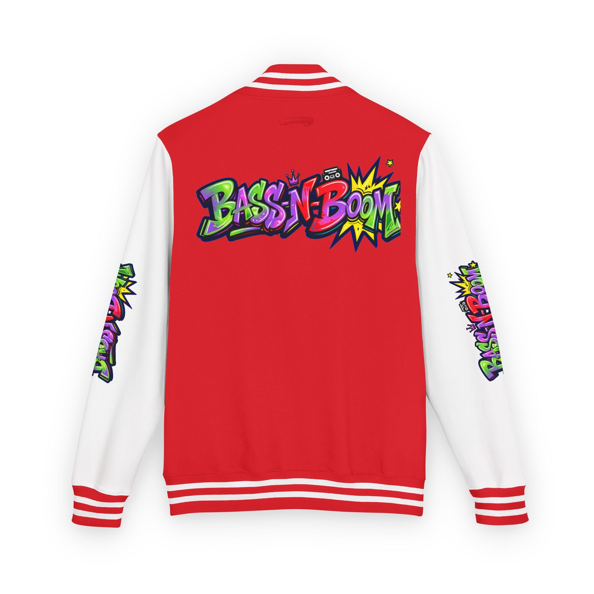 Letterman Jacket — 'Bass N Boom' Graffiti Bomber
