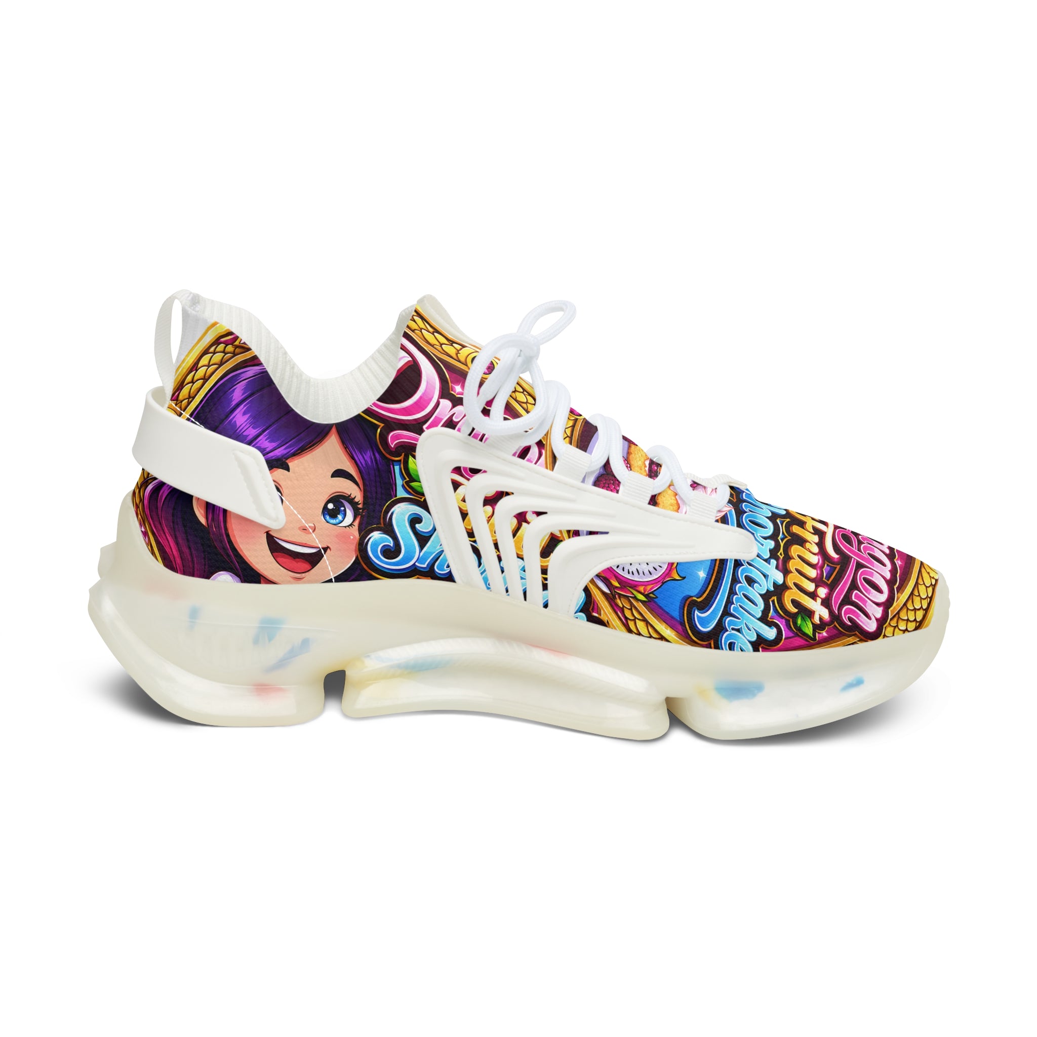 "Dragon Fruit Shortcake "Sneakers — Colorful Women's Mesh Athletic Shoes