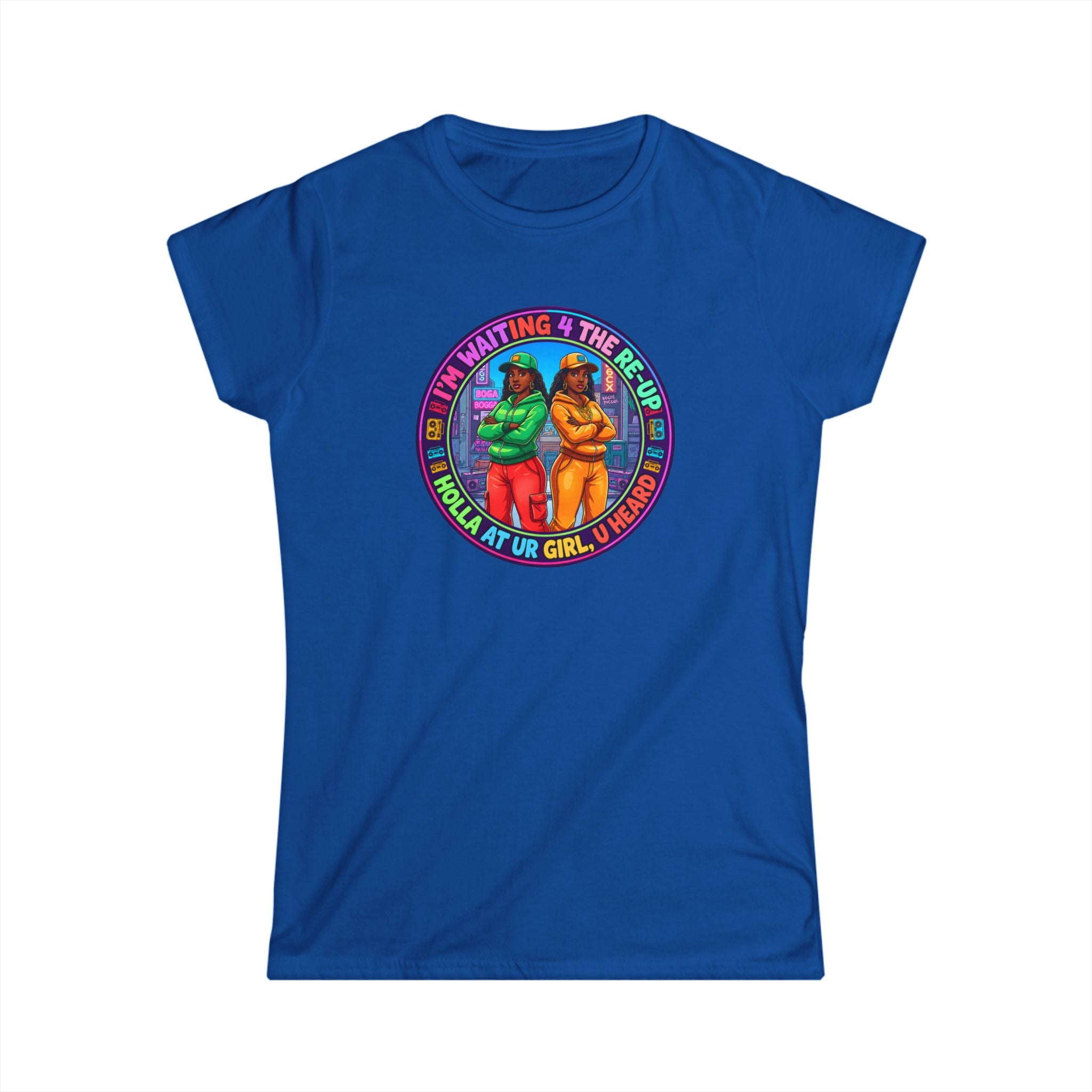 Women's Tee - Colorful Retro 'I'm Waiting 4 The ReUp' Graphic