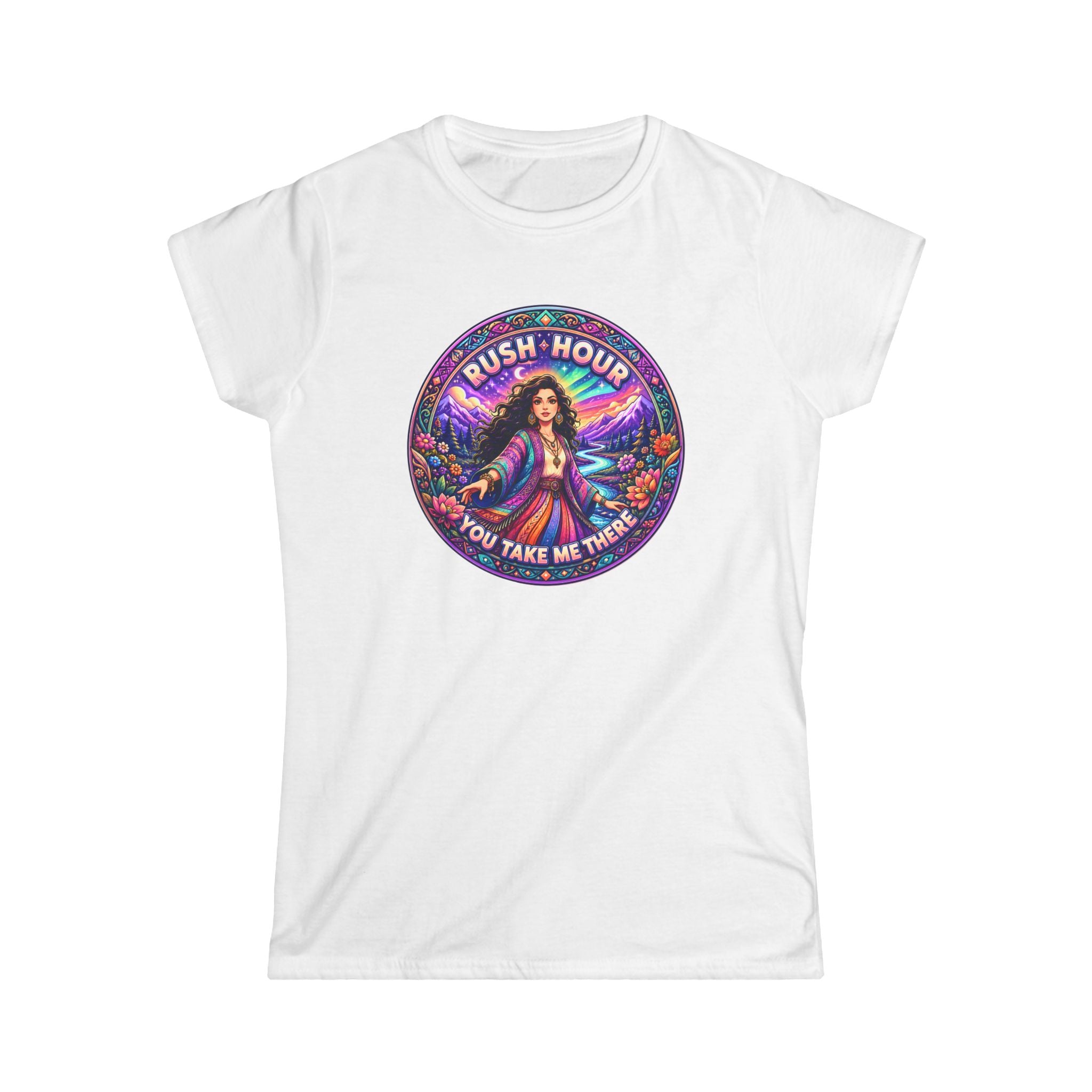 Retro Floral Tee — "You Take Me There" Women's Graphic T-Shirt