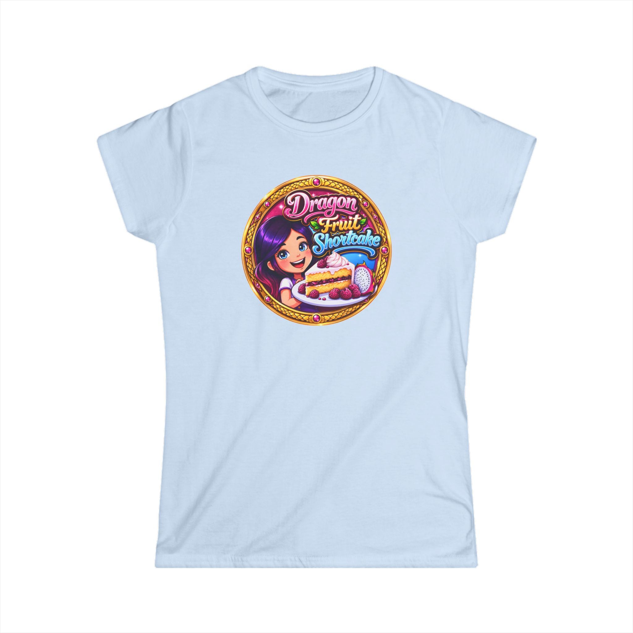"Dragon Fruit Shortcake" Women's Tee — Cute Kawaii Dessert Graphic Shirt