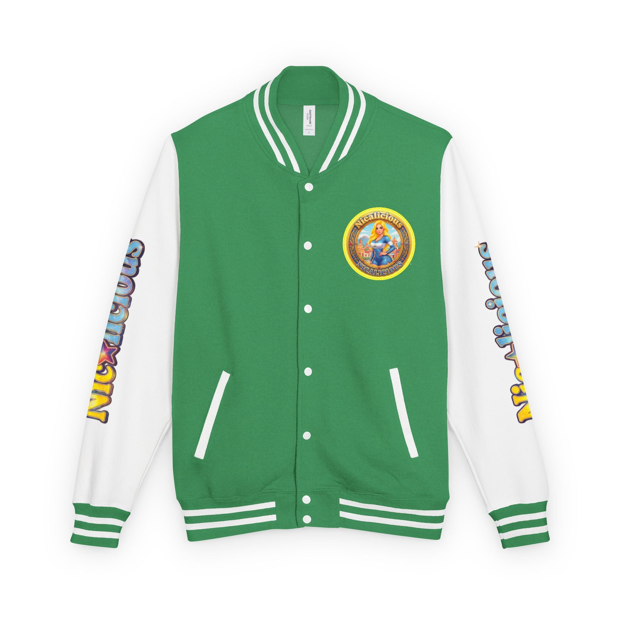 Letterman Jacket — 'Nicalicious' Retro Pinup Logo Varsity Jacket