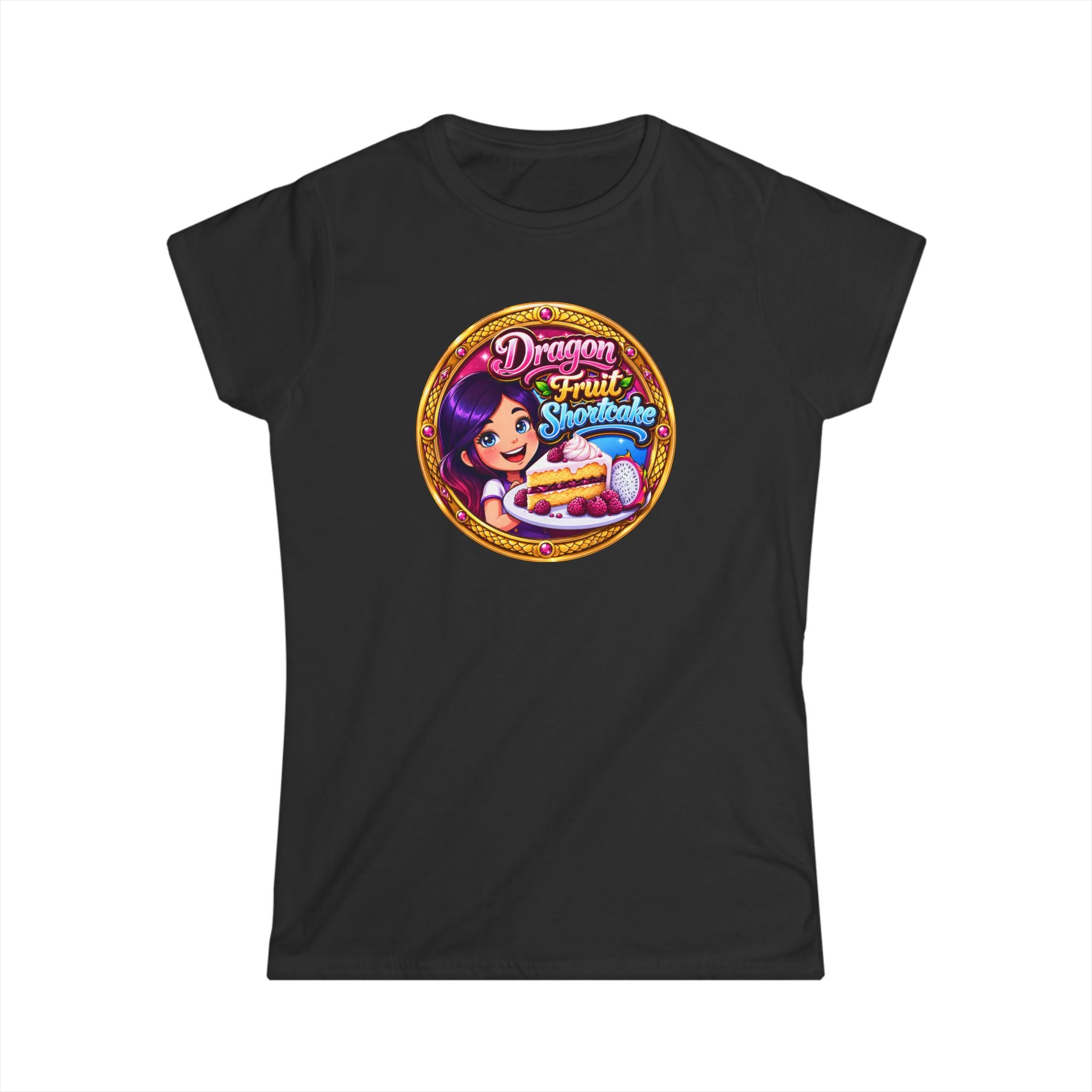 "Dragon Fruit Shortcake" Women's Tee — Cute Kawaii Dessert Graphic Shirt