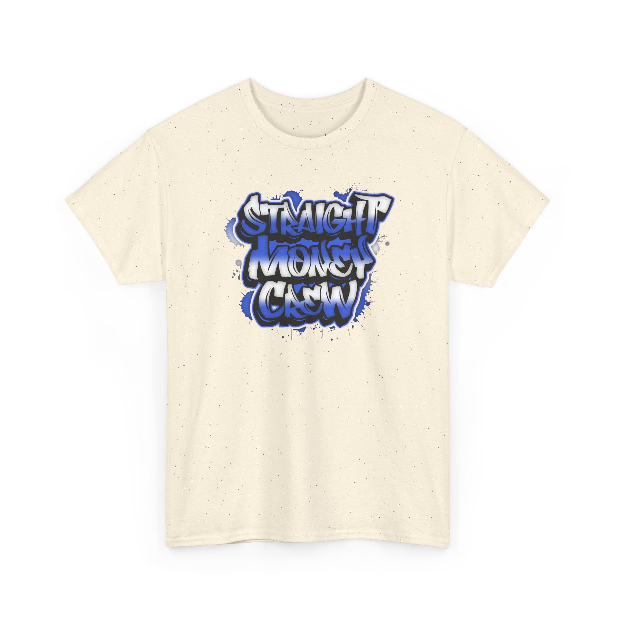 T-Shirt — "Stackin' Money Crew" Blue Graffiti Graphic Tee