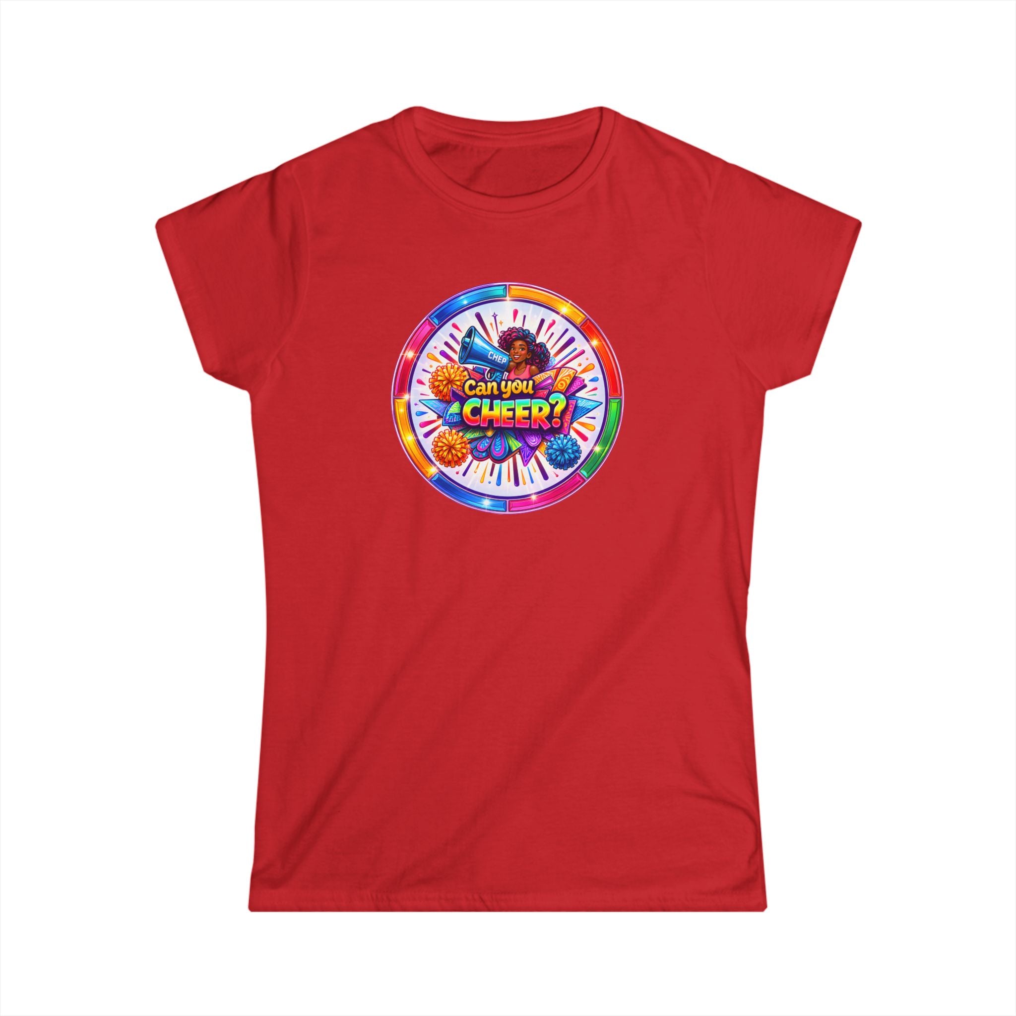 "Can You Cheer: Colorful Candy Wheel Graphic Tee — Women's