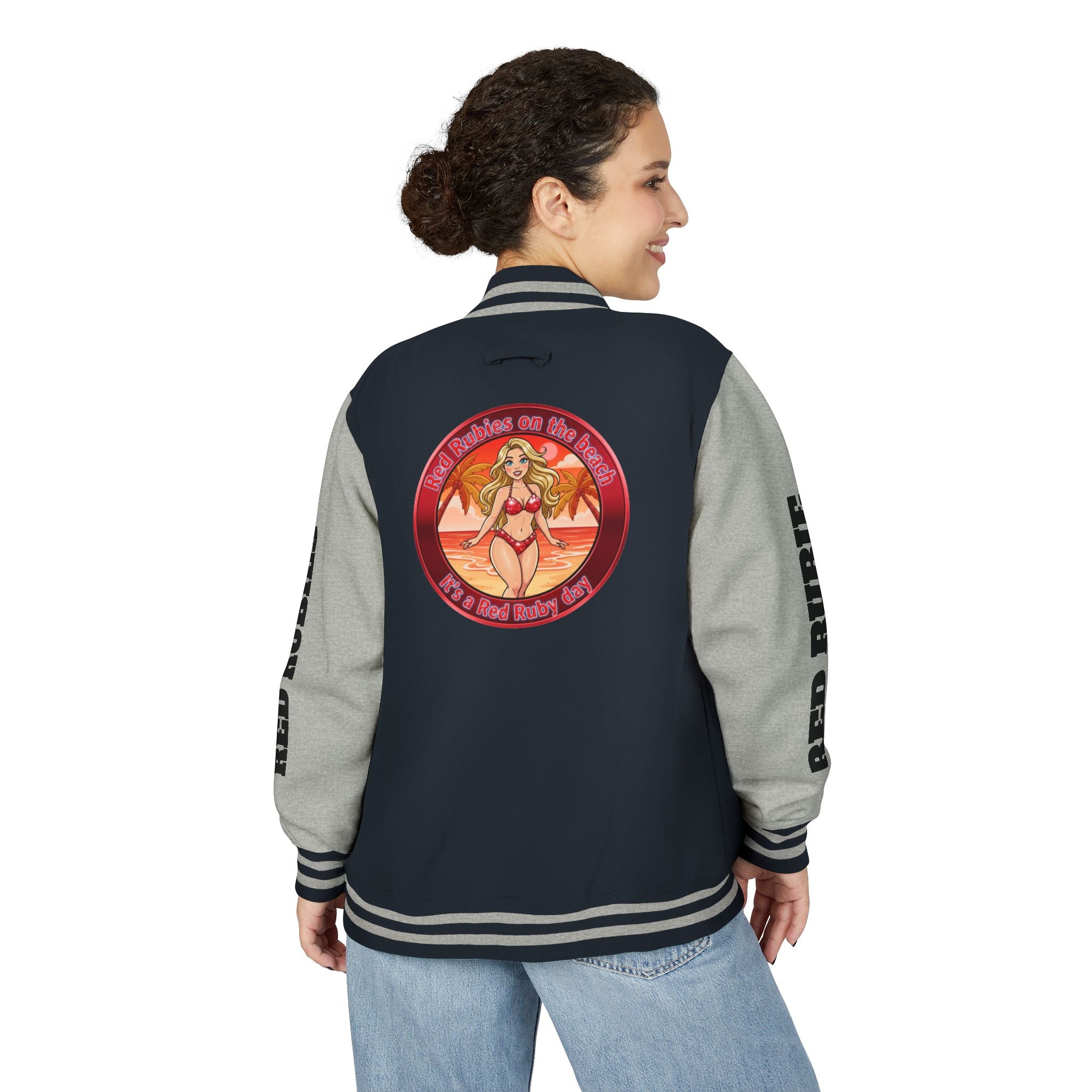 Jacket Letterman Jacket- "It's A Red Rubie Day"