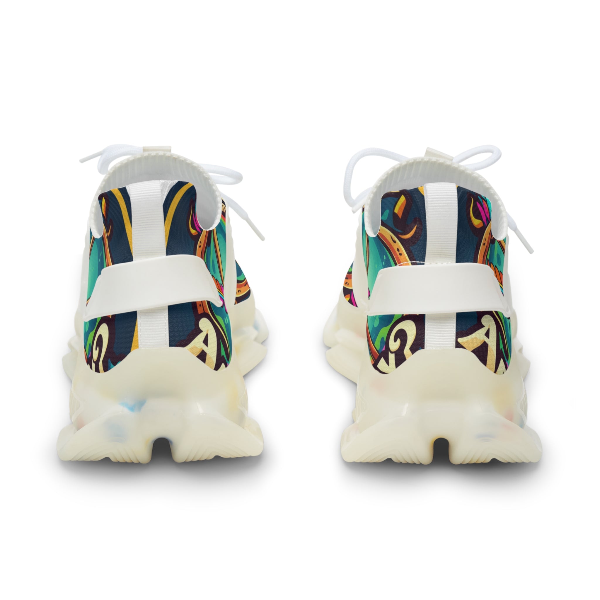 Men's Mesh Sneakers —" Can You Archery "Retro Cosmic Graphic Athletic Shoes