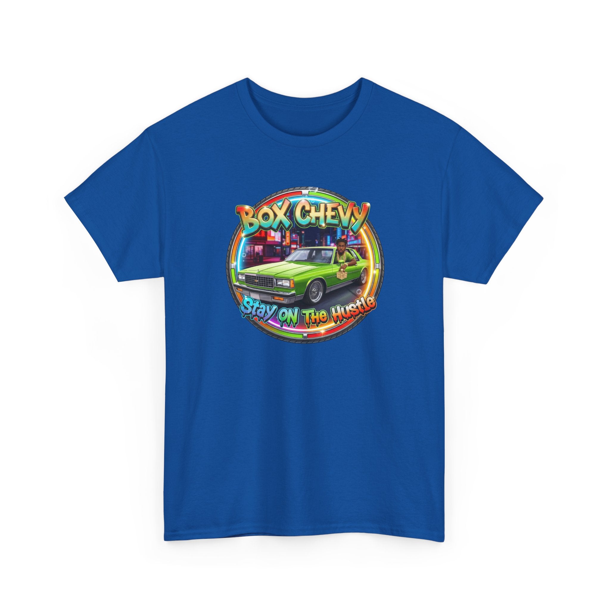 Vintage Chevy Truck Tee — "Box Chevy Stay On The Hustle" Retro Car Graphic Shirt