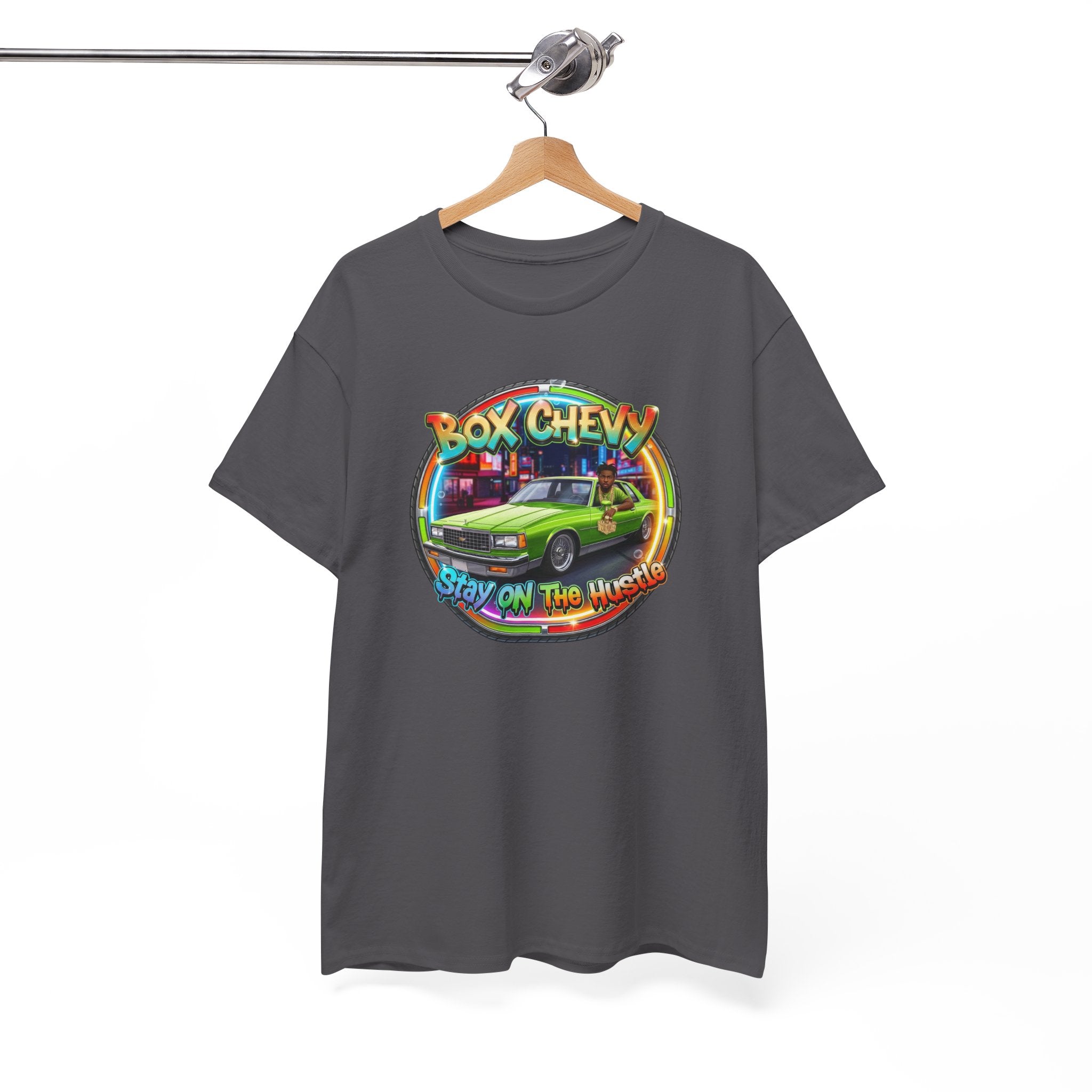 Vintage Chevy Truck Tee — "Box Chevy Stay On The Hustle" Retro Car Graphic Shirt
