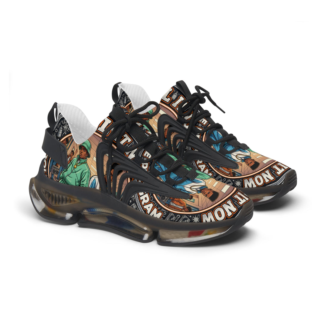 Men's Mesh Sneakers — Vintage 'Cool It Now' Graphic  Athletic Shoes