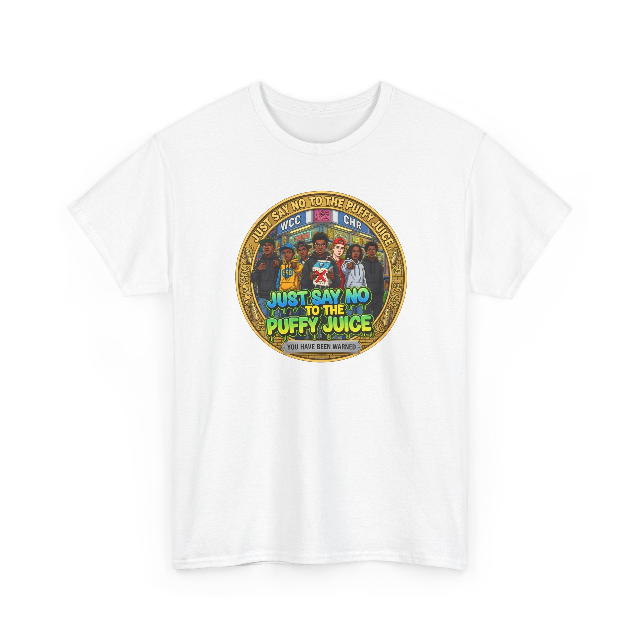T-Shirt — "Just Say No to the Puffy Juice" Retro Anti-Vape Graphic Tee