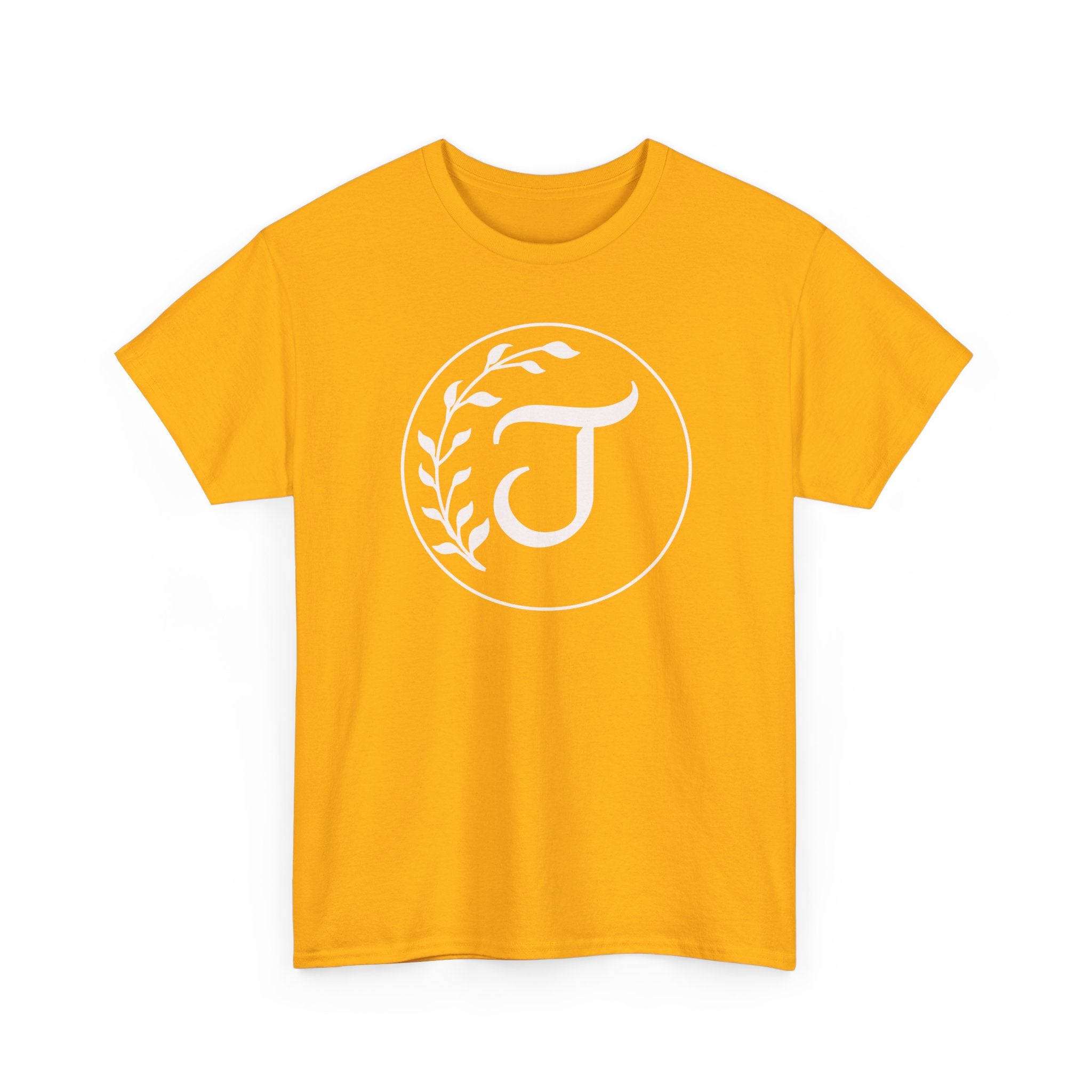 White Tee with Subtle "Floral J " Jesus Christ "— Minimalist Japanese Character T-Shirt
