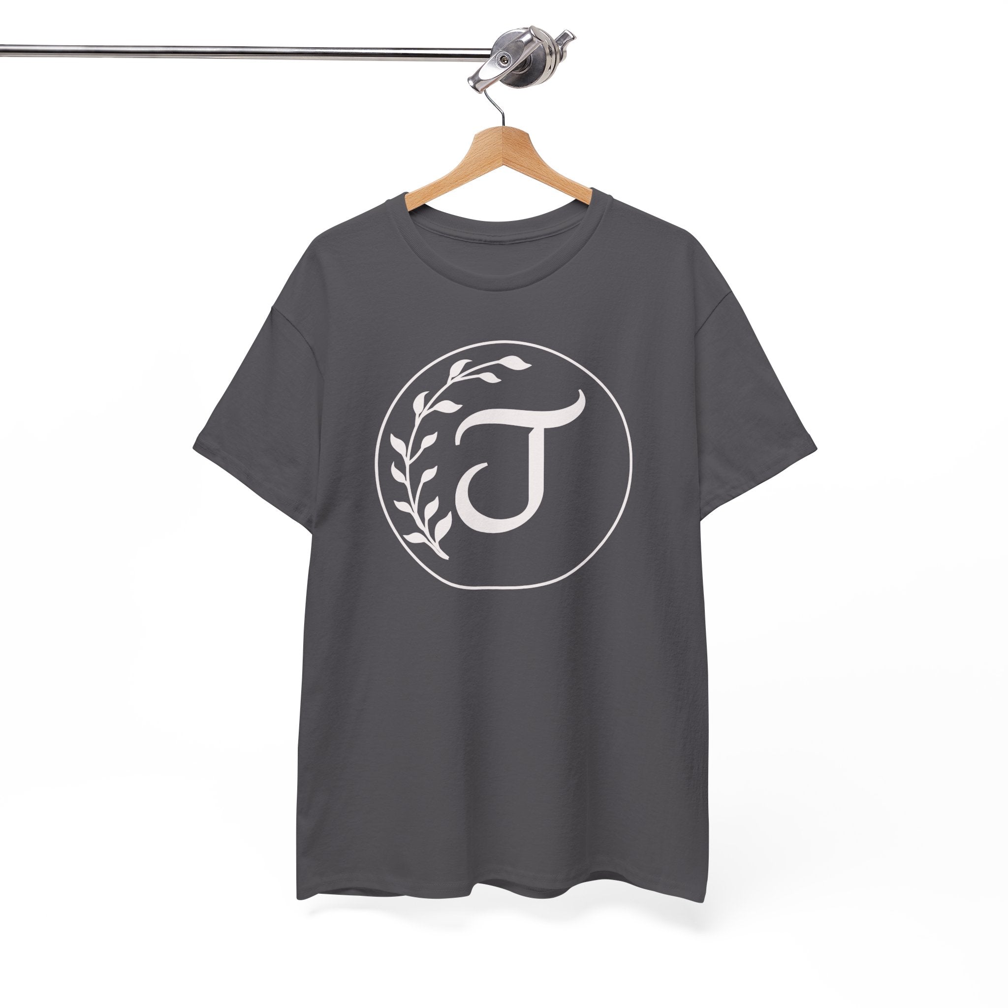 White Tee with Subtle "Floral J " Jesus Christ "— Minimalist Japanese Character T-Shirt