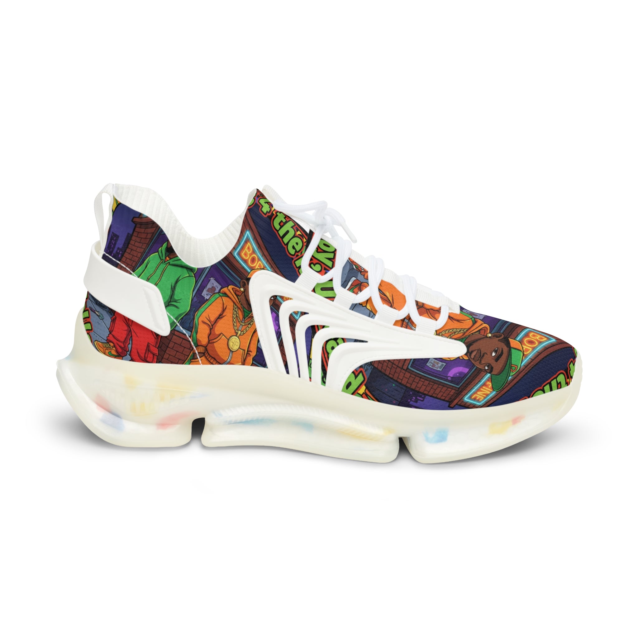 Mesh Sneakers — "I'm Waiting For The Re-Up"Urban Retro Street Art Print Men’s Athletic Shoes