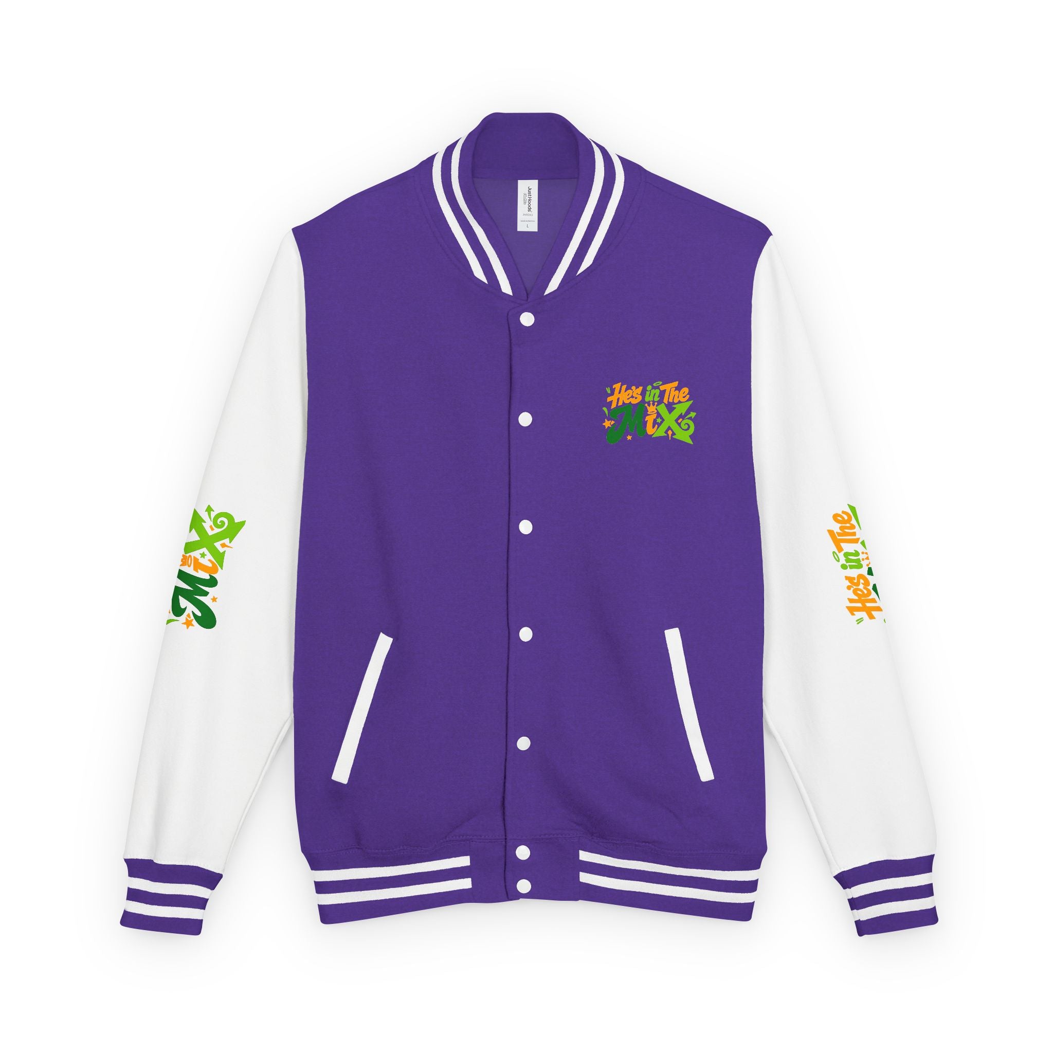 Letterman Jacket - "He's in the Mix" Retro Graffiti Varsity Jacket