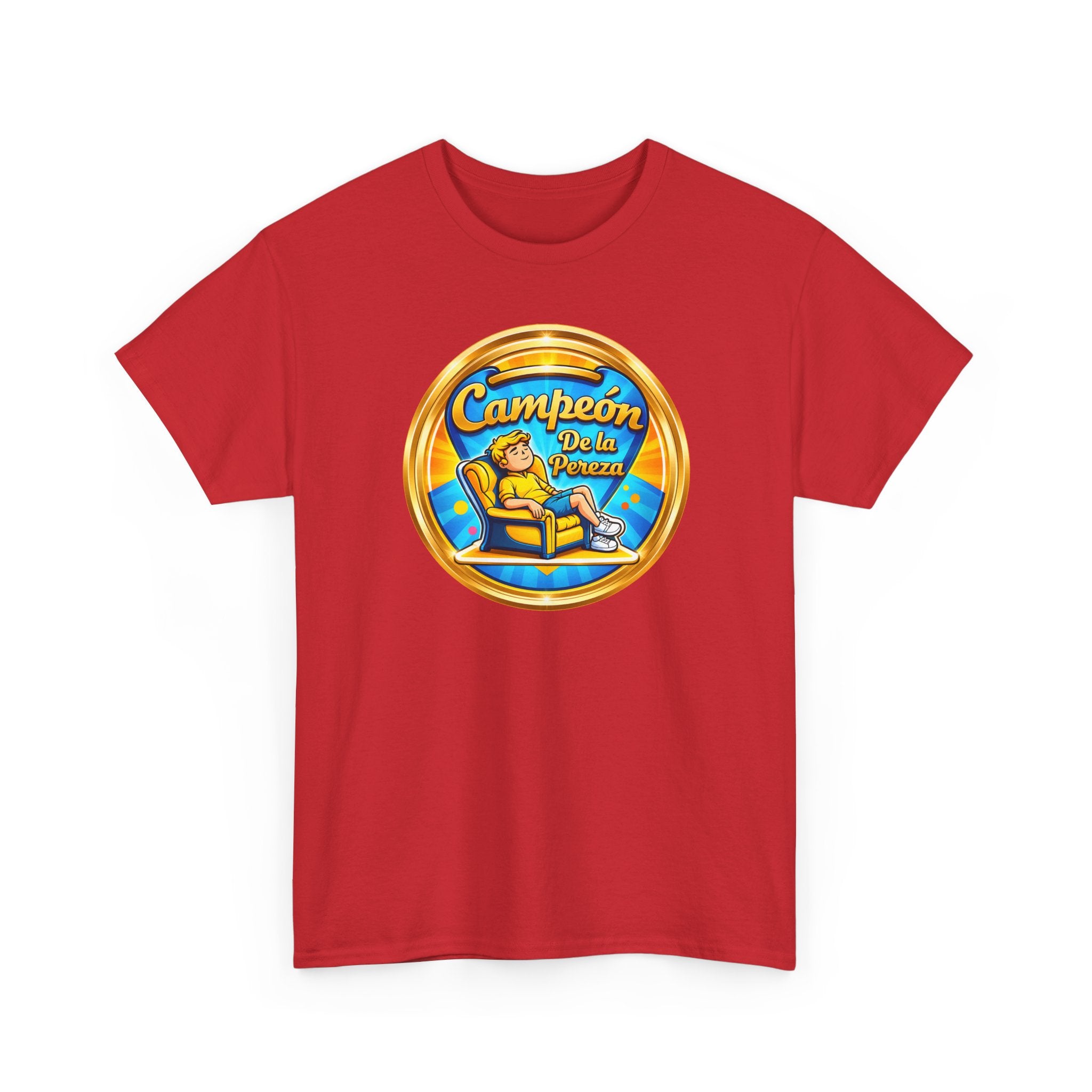 "Campeón De La Pereza" Tee — Gold Badge Adventure T‑Shirt
