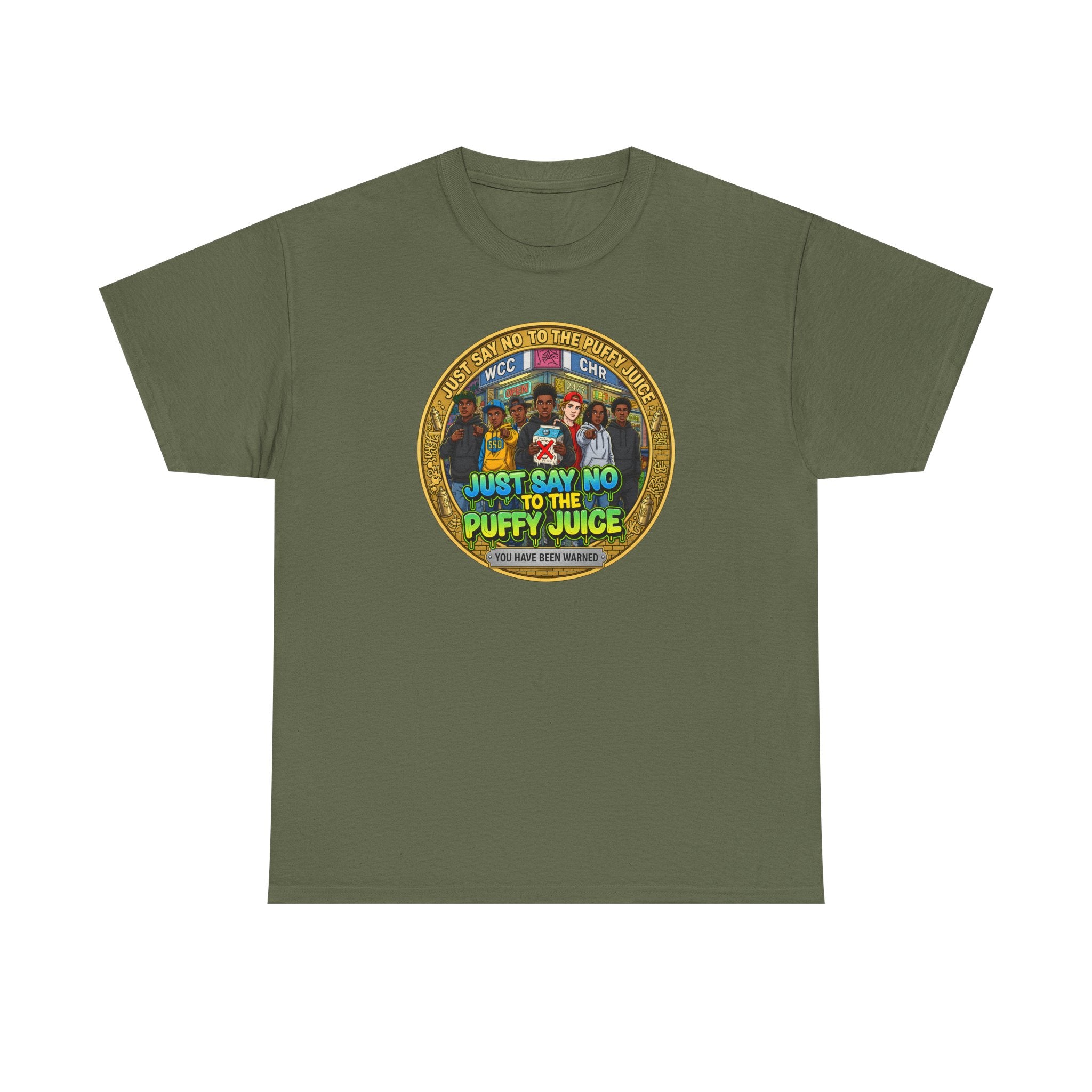T-Shirt — "Just Say No to the Puffy Juice" Retro Anti-Vape Graphic Tee