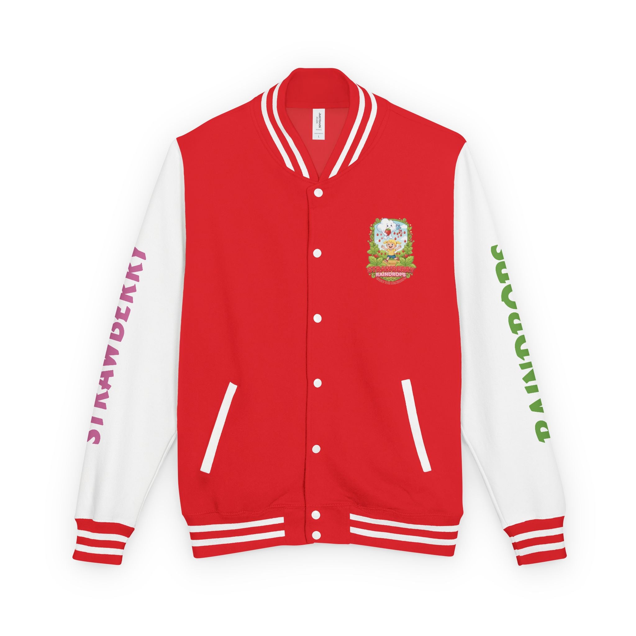 Letterman Jacket —Strawberry Raindrops Back Patch