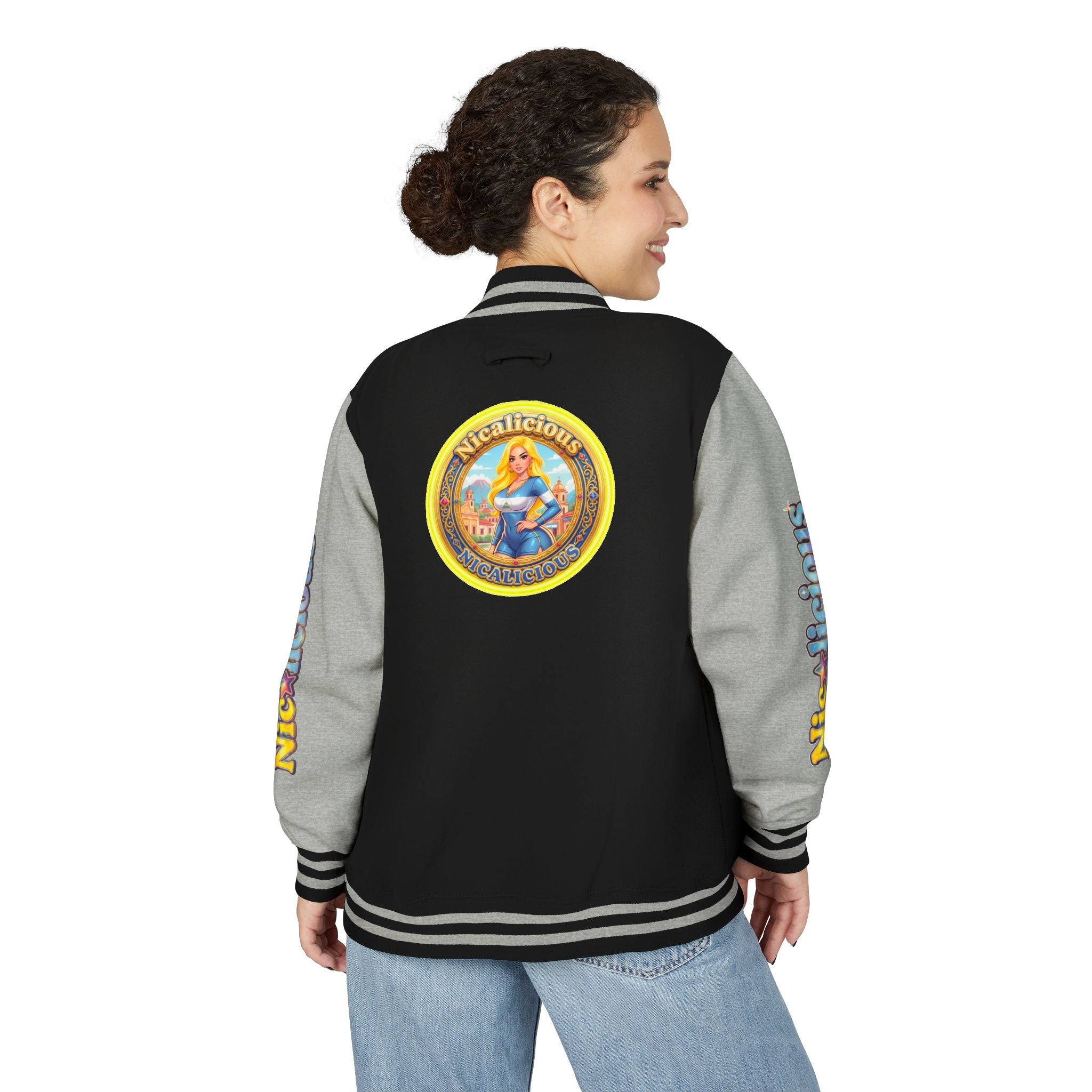 "Nicalicious" Varsity Jacket — Retro Pinup Letterman Jacket